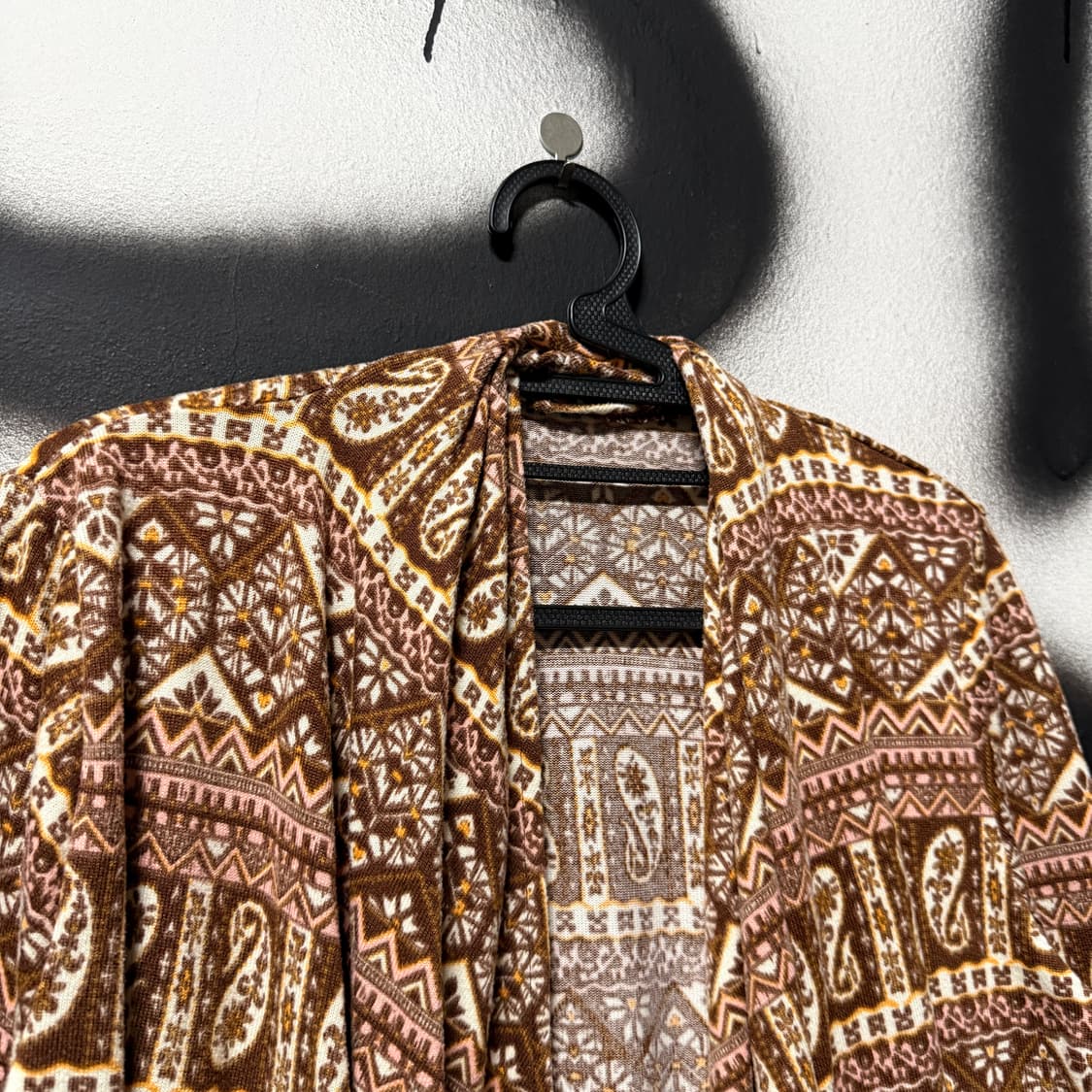 VTG 빈티지 보헤미안 풀 패턴 웨스턴 프린지 디테일 숄카라 가디건 상품이미지3