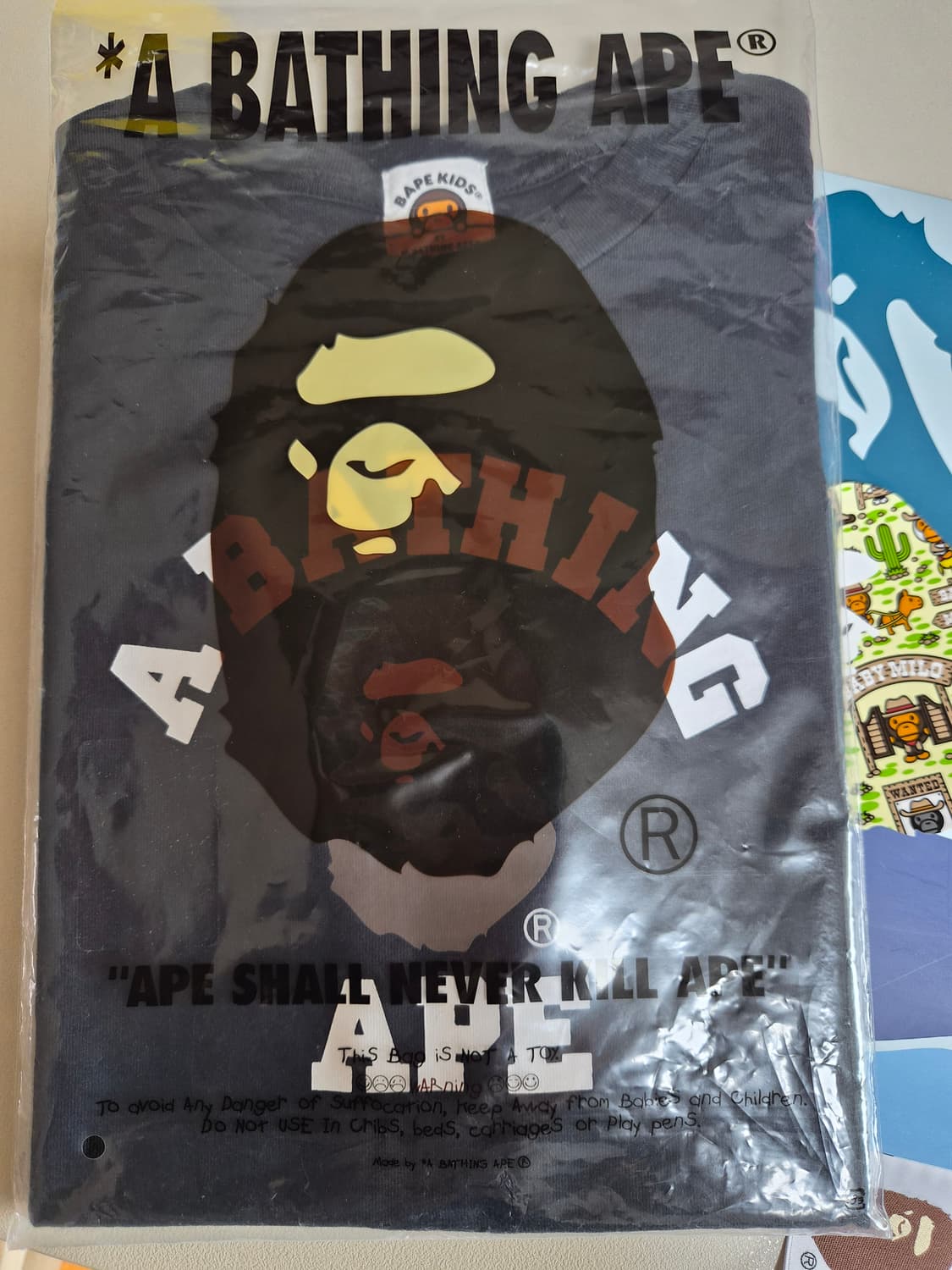 베이프 정품 키즈 120,130 컬리지 반팔티 상품이미지3