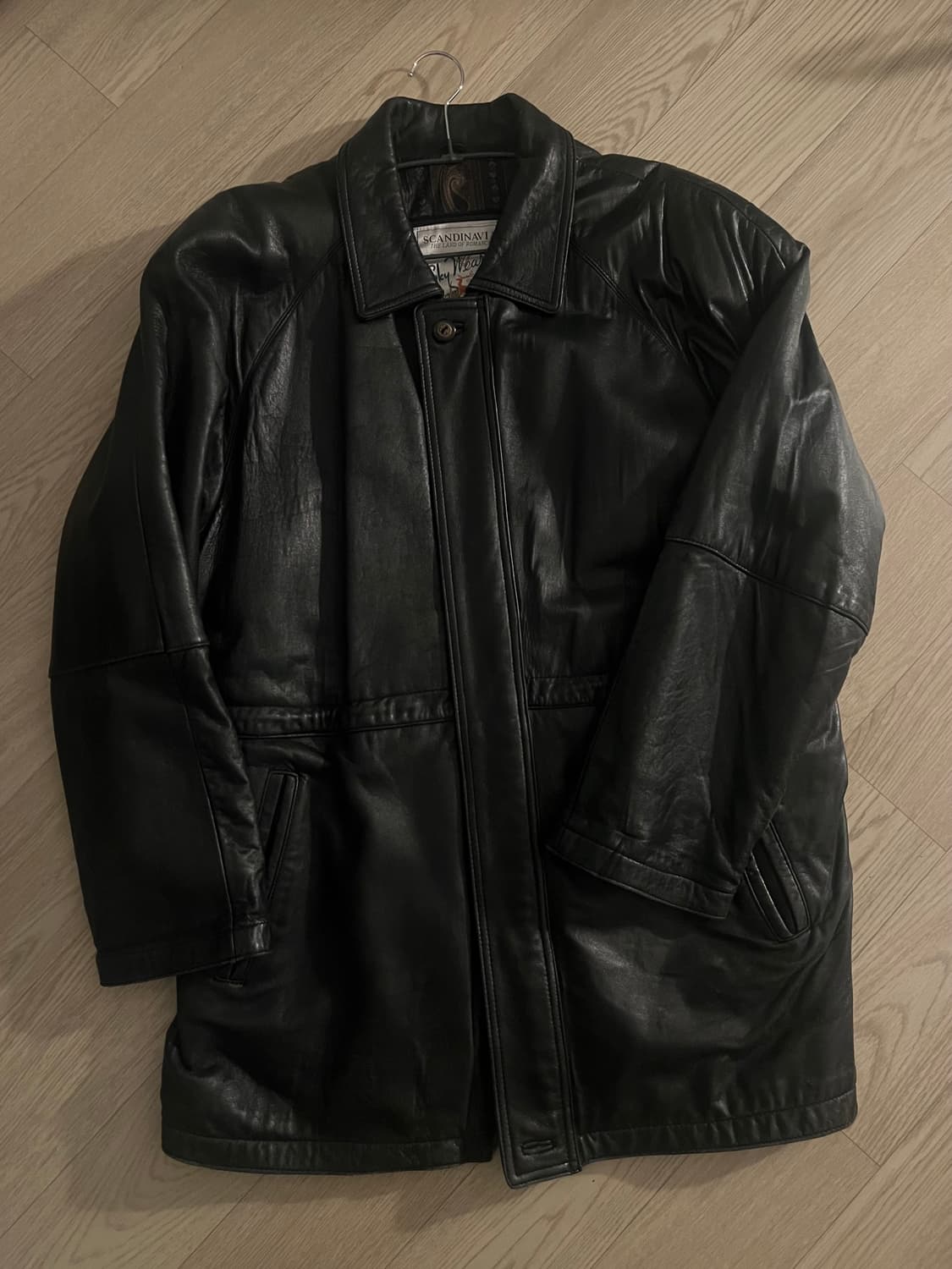 빈티지 하프 레더 자켓 상품이미지2