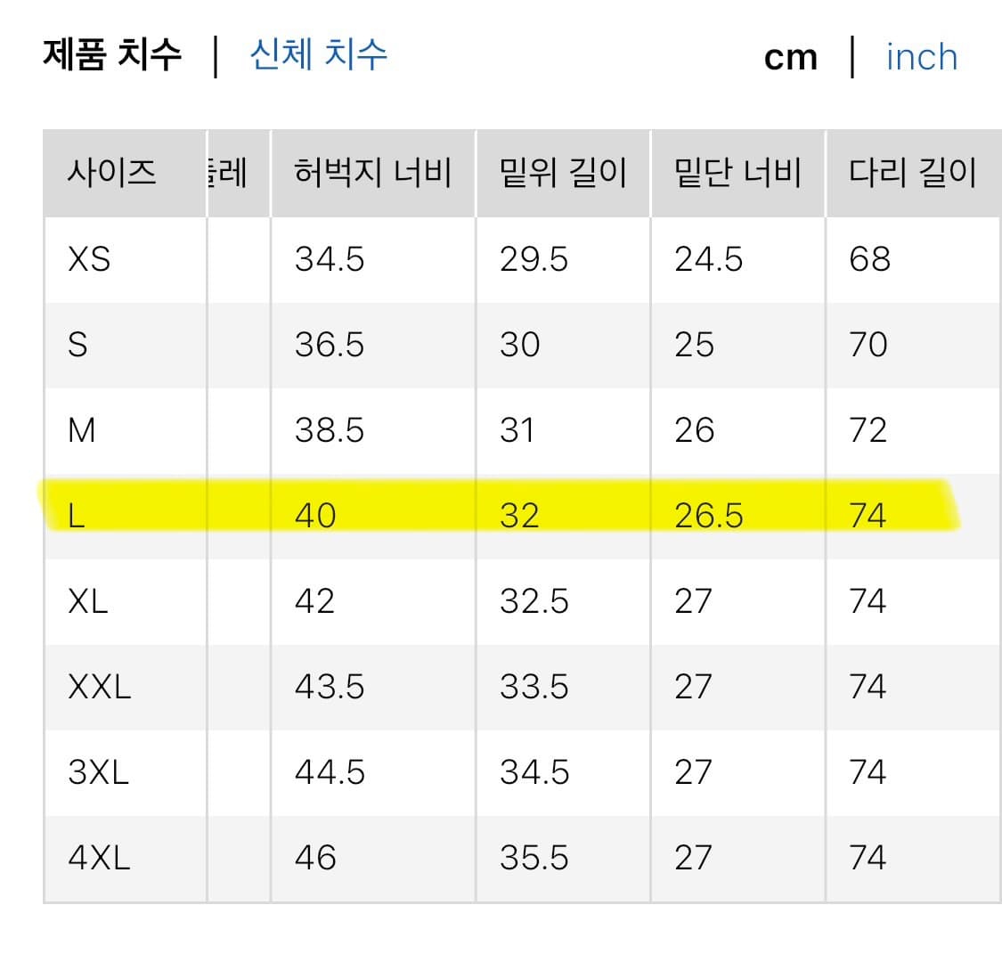 새상품급 L) 유니클로 와이드핏 파라슈트 팬츠 진청 인디고 상품이미지6