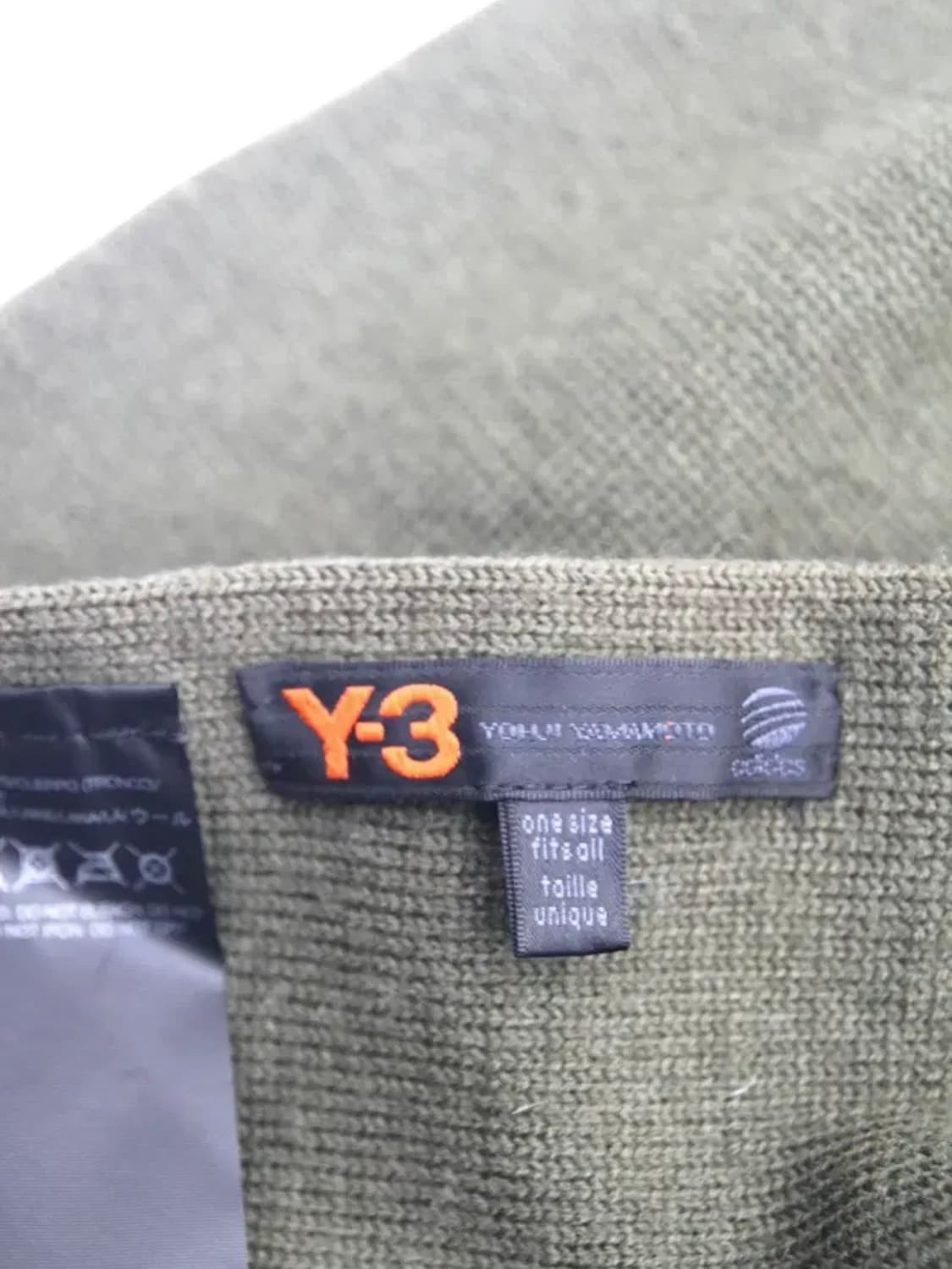 요지야마모토 Y-3 07FW 카키 울 머플러 상품이미지4