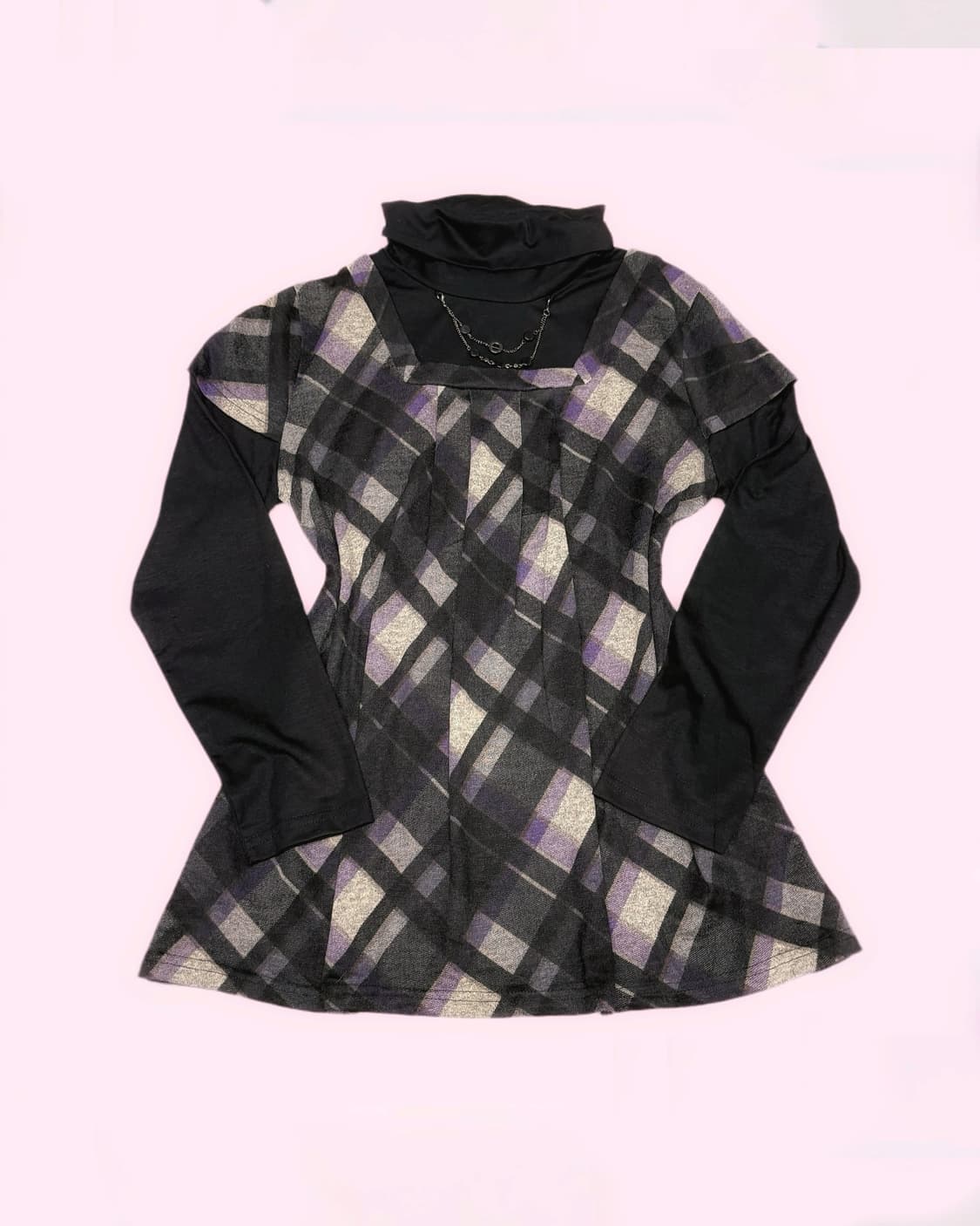 걸서클 시부야 핀터레스트 갸루 목걸이 레이어드 원피스 폴라 긴팔티 상품이미지1