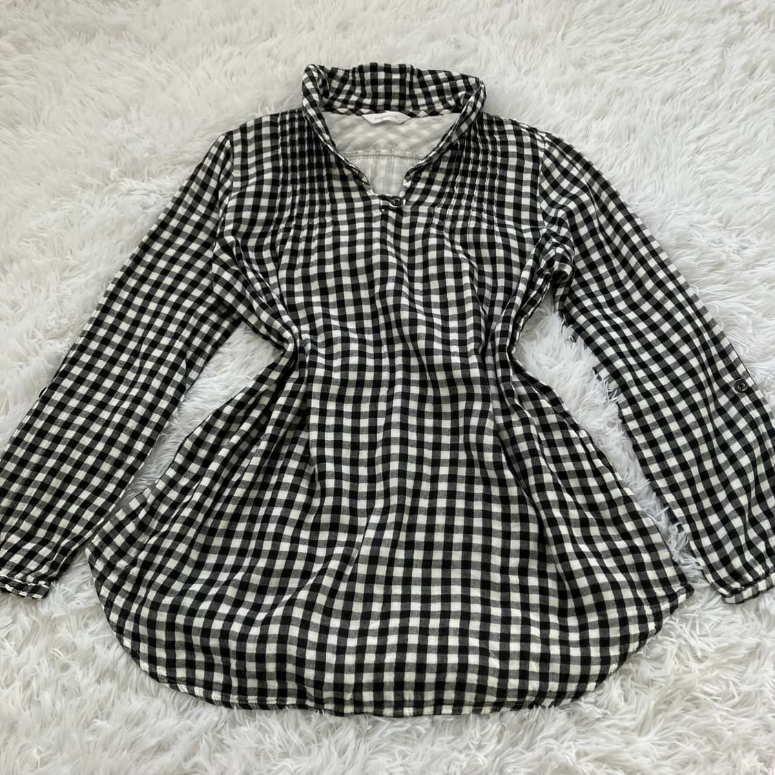 빈티지 모리 체크 블라우스 951 y2k 스트릿 갸루 펑키 일본빈티지 상품이미지1
