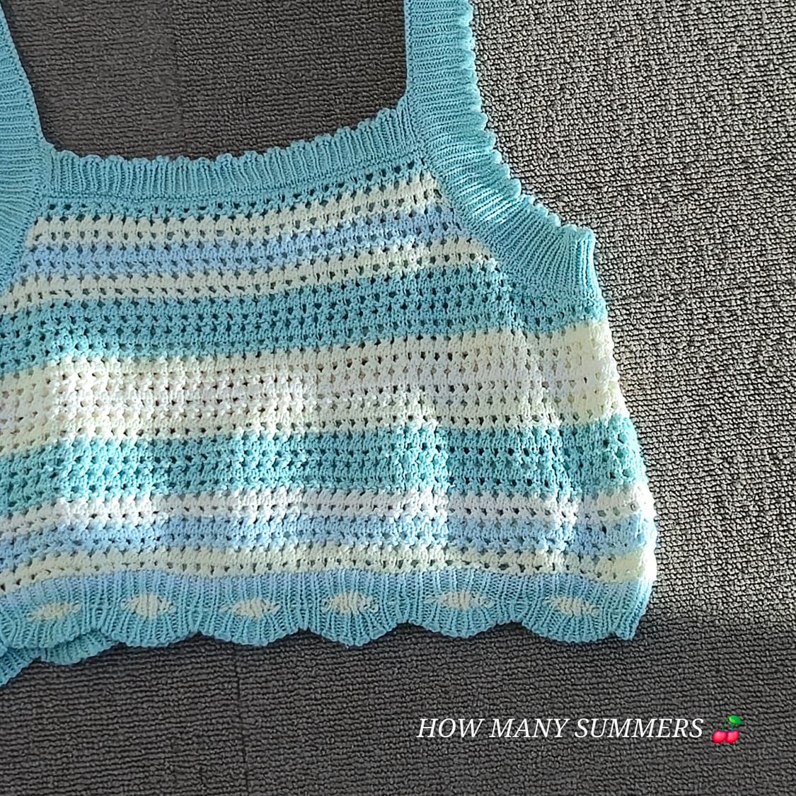 GU 블루&아이보리 여름 니트  상품이미지1