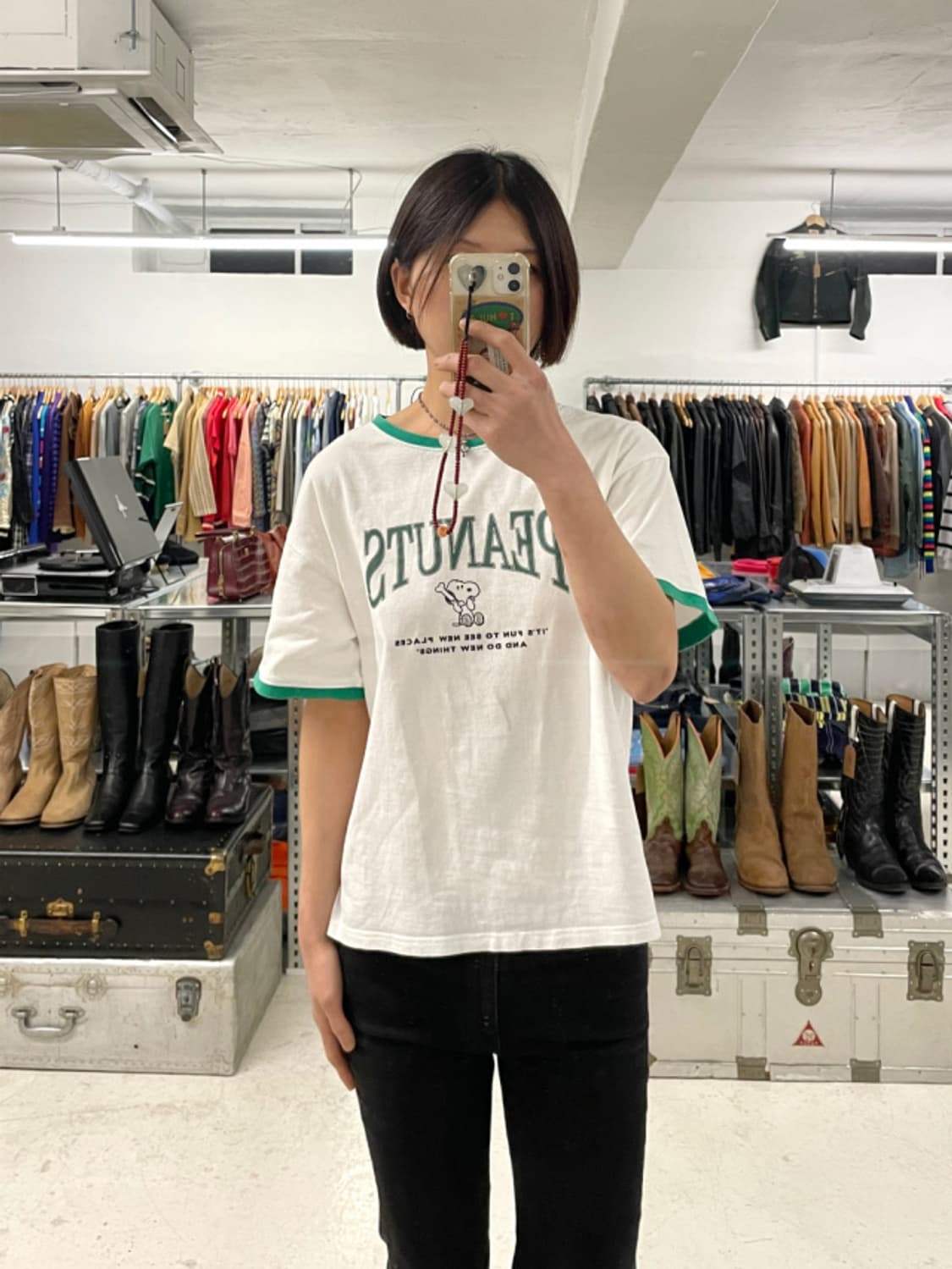 PEANUTS snoopy ringer t-shirts 스누피 링거티 상품이미지1