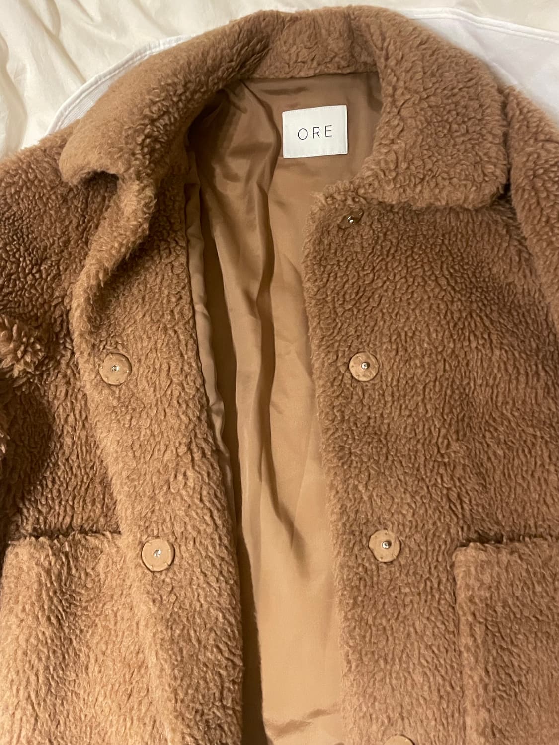 ORE 오어 카멜 퍼 코트 상품이미지8