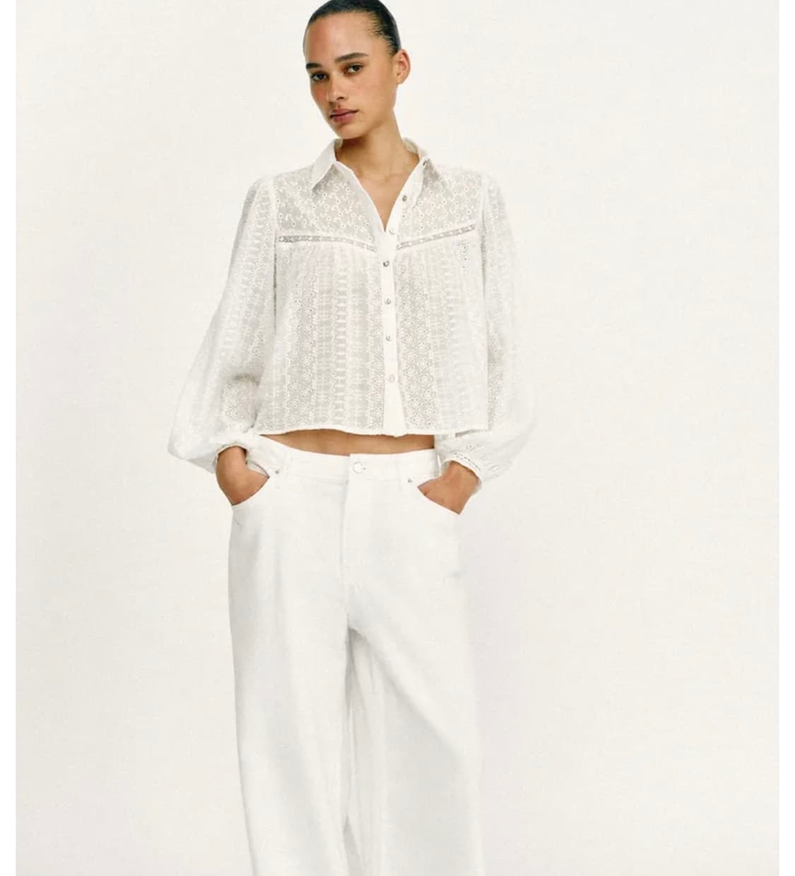 zara 자수 펀칭 셔츠 상품이미지3