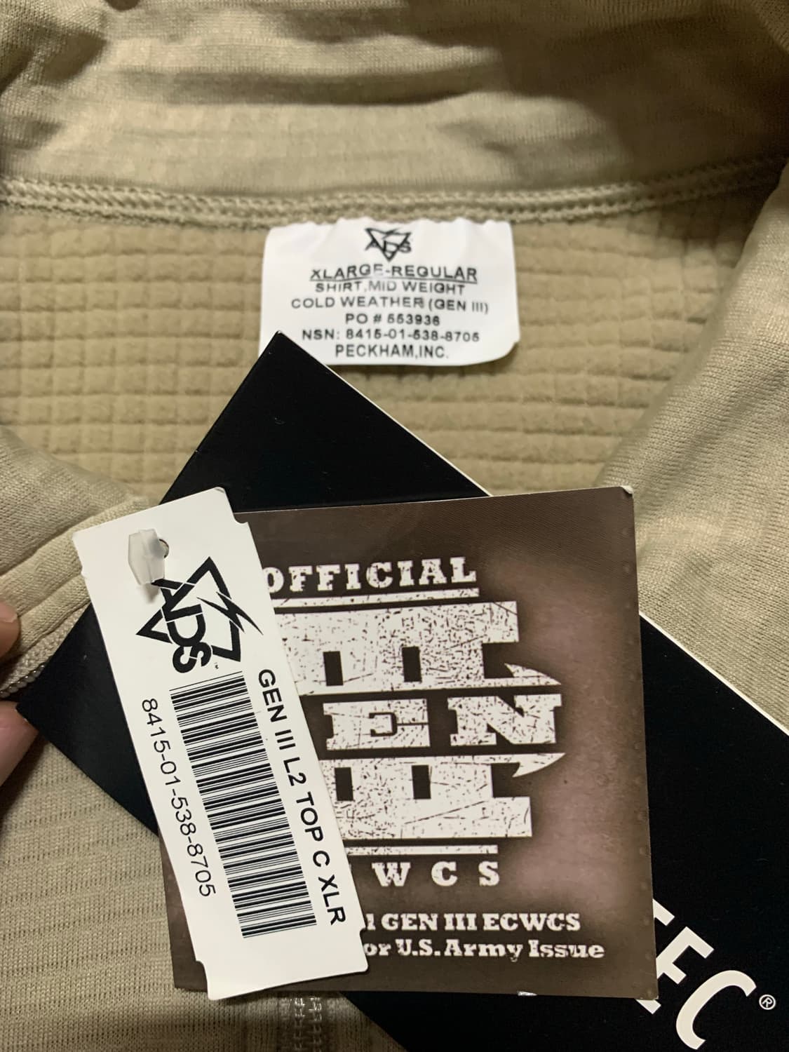 US ARMY GEN-3/LEVEL 2 미드-웨이트 언더웨어(XL사이즈) 상품이미지8