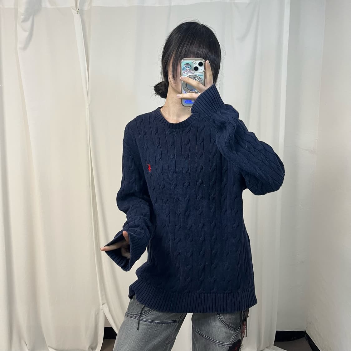 Polo Ralph Lauren navy cable knit 상품이미지2