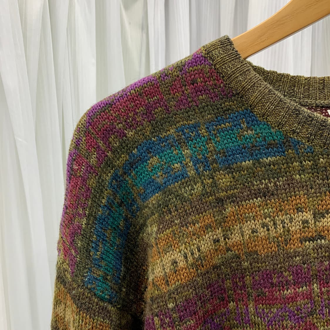 일본 빈티지 BOSTON TRADERS' 멀티 컬러 패턴 니트 1766 상품이미지2