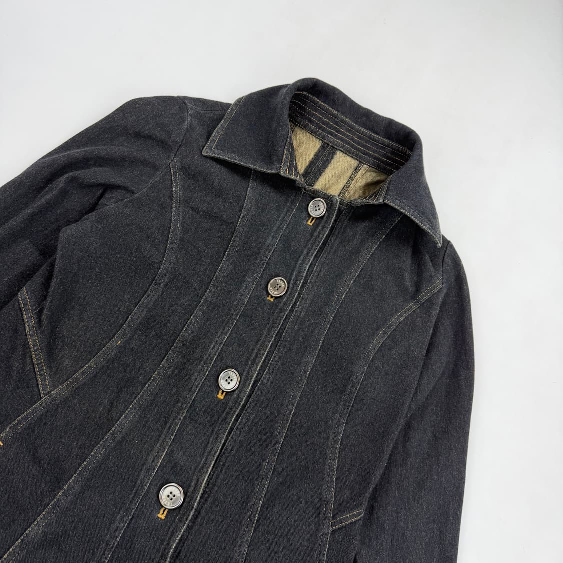 Hiroko koshino 흑청 데님 원피스코트 상품이미지2