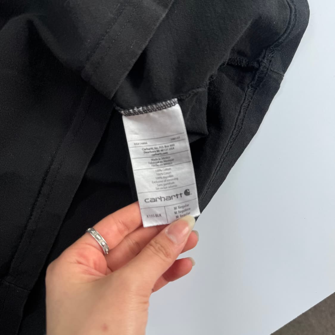 Carhartt 칼하트 스펠아웃로고 블랙 반팔 상품이미지6