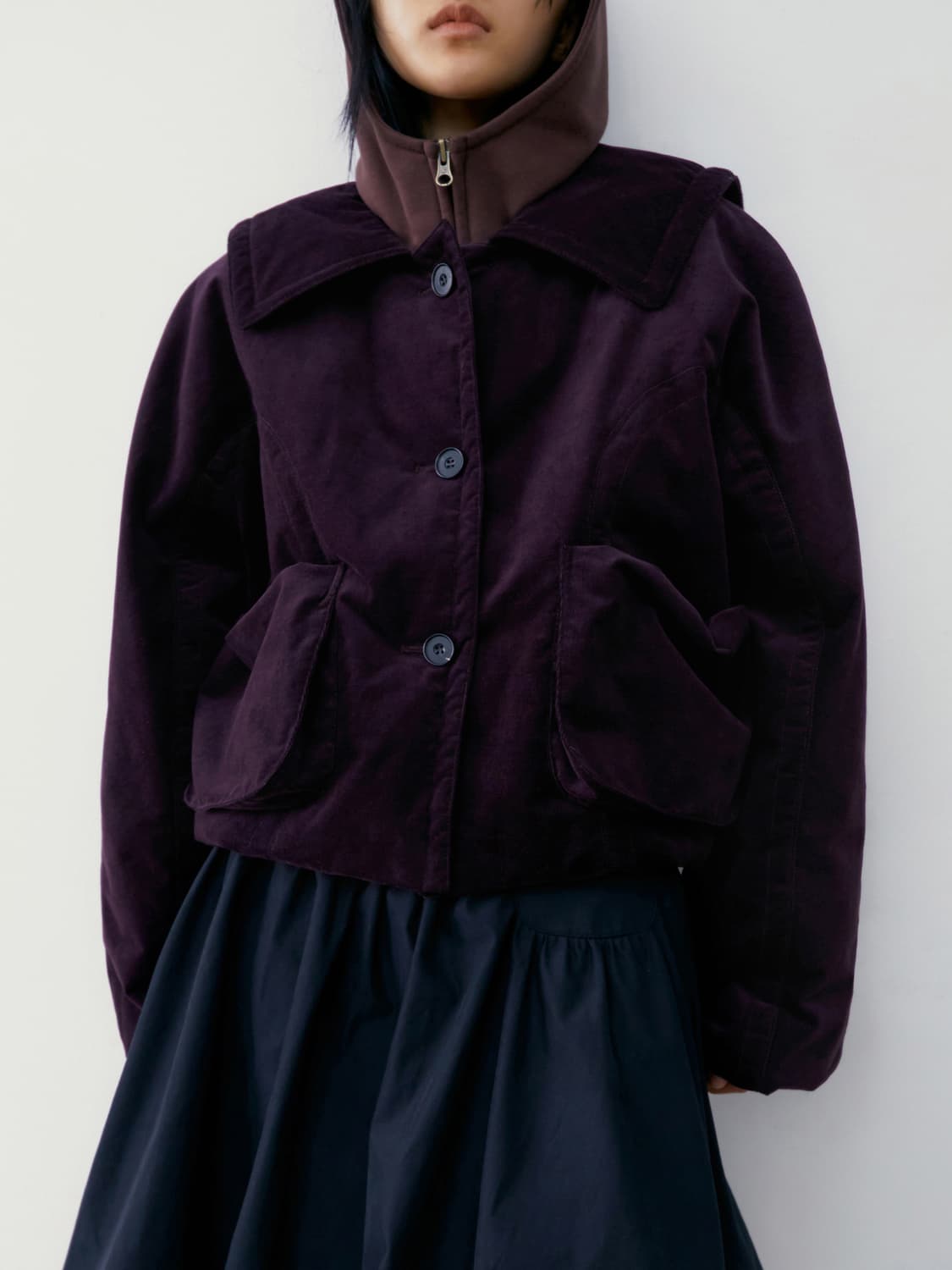 로우클래식 버블 세일러 벨벳 자켓 퍼플 상품이미지1