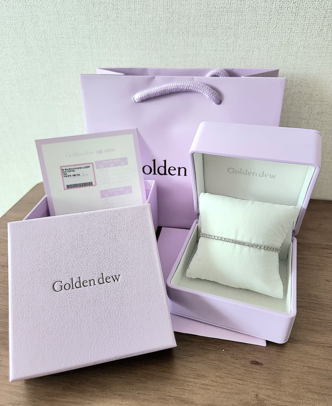 [S+급]골든듀 투오브하트테니스뉴2 5P 팔찌 다이아몬드팔찌 테니스팔찌 상품이미지1