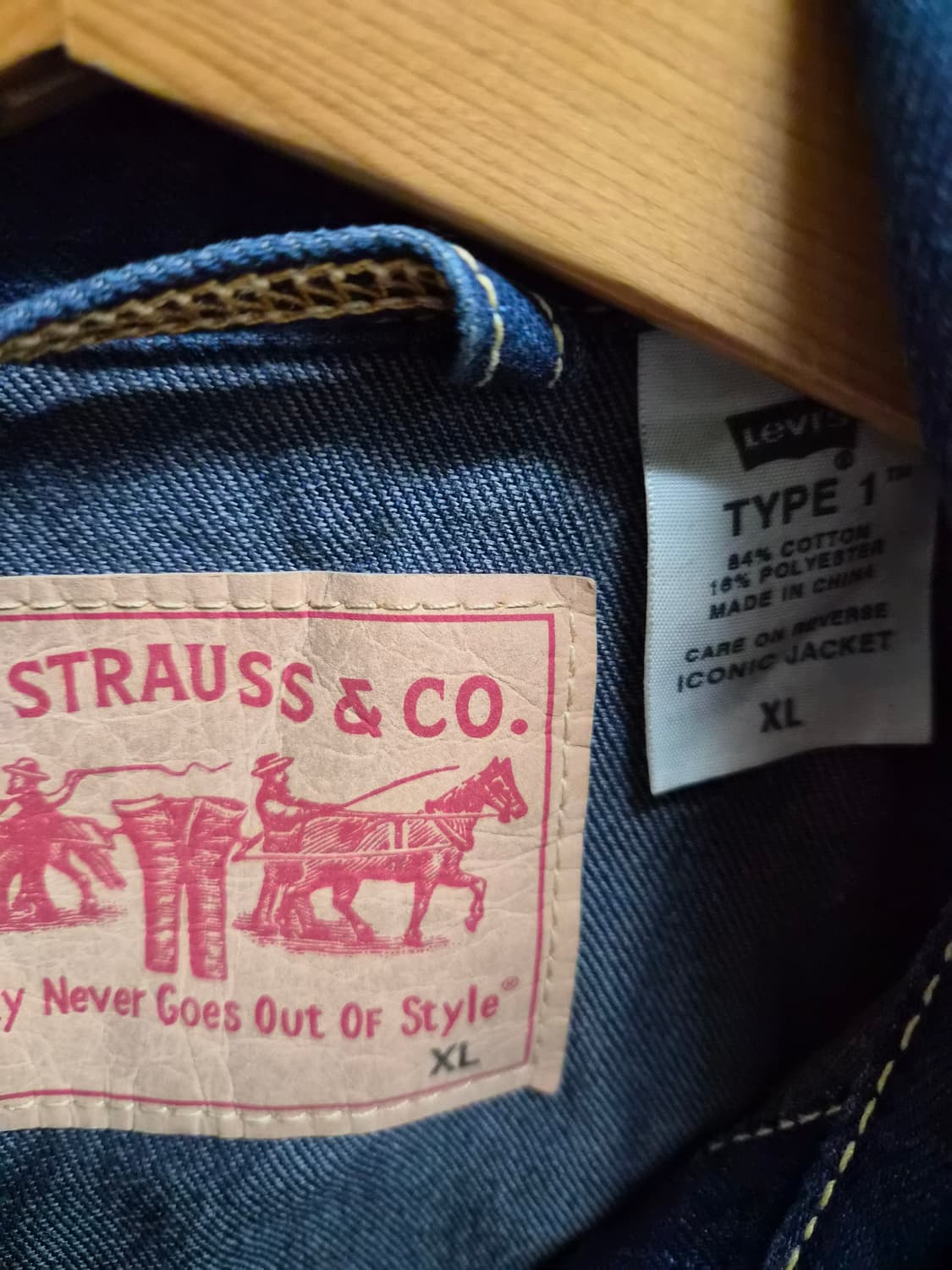 XL/110) 리바이스 TYPE 1 타입원 데님자켓 팝니다 상품이미지3