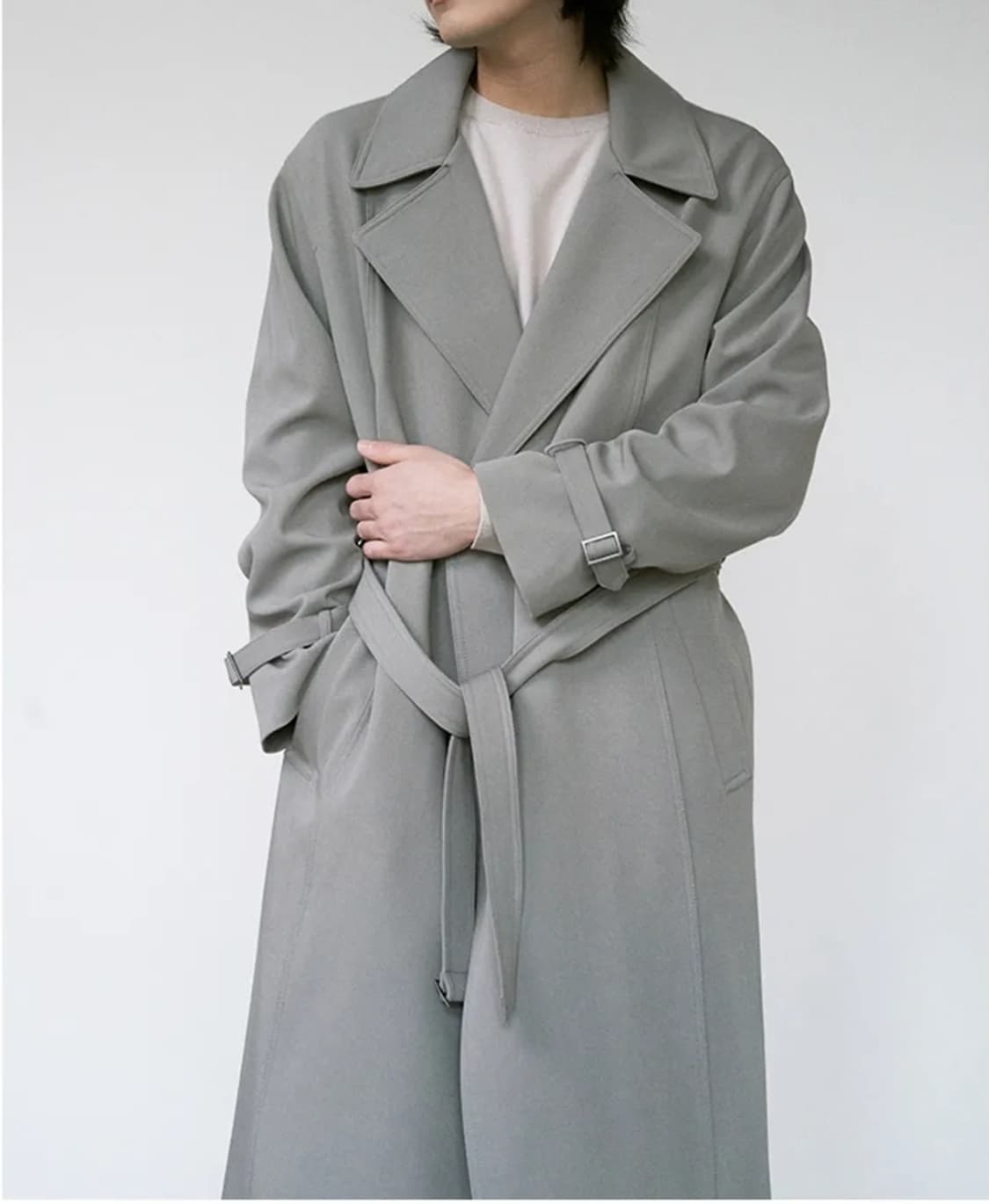 미나브 울 블랜디드 로브 트렌치 코트 새상품 상품이미지2