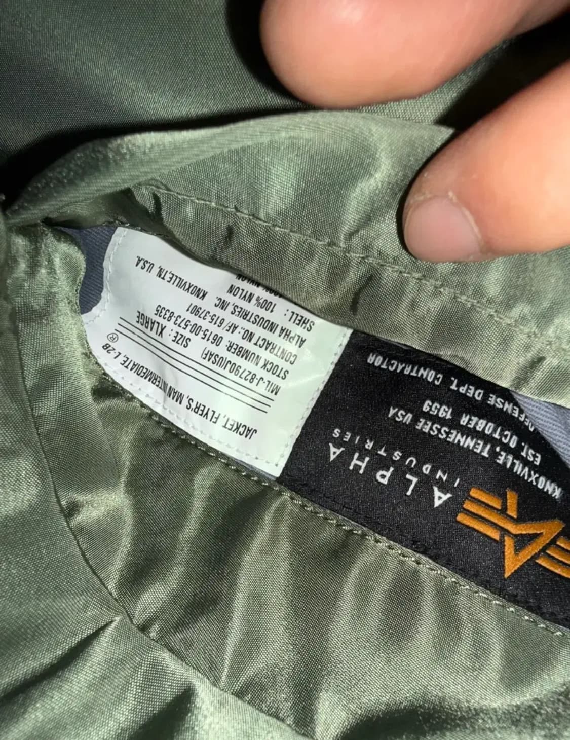 알파인더스트리 항공점퍼 세이지그린 XL 상품이미지3