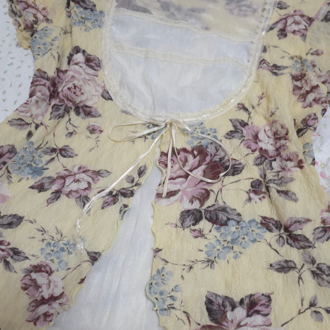 빈티지 오리엔탈 페어리 L'est rose 로걀탑 리본 플로럴 바선생 상품이미지4