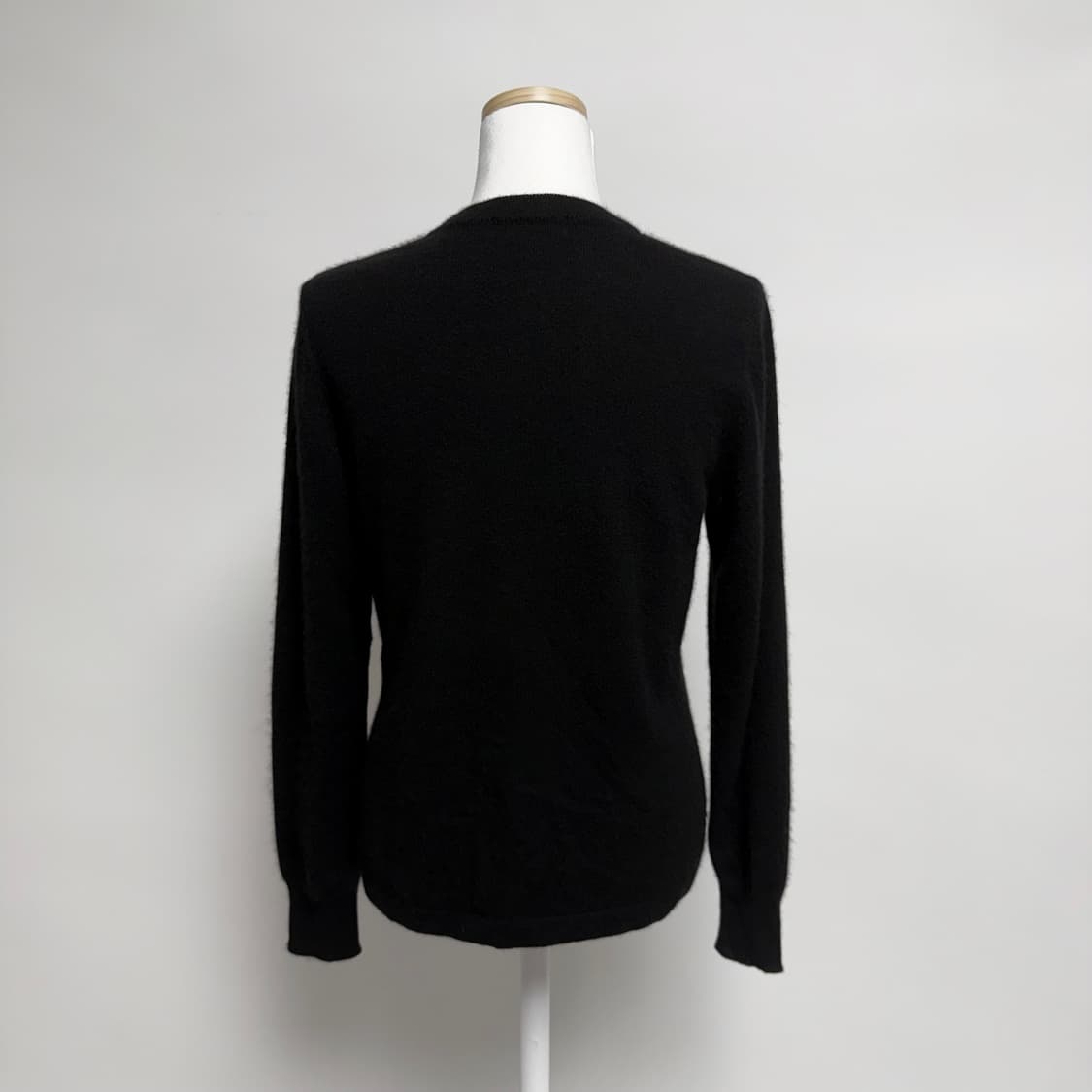 [캐시미어 100%] 블랙 라운드 가디건 M-L 상품이미지3