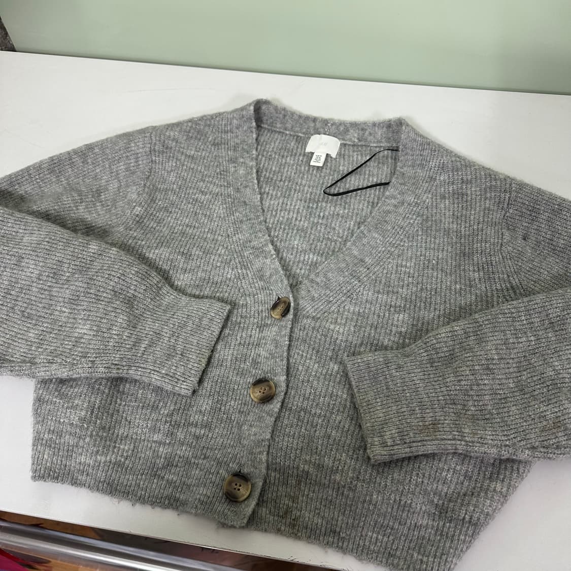 우먼FREE H&M 그레이 오버핏 크롭니트 상품이미지1