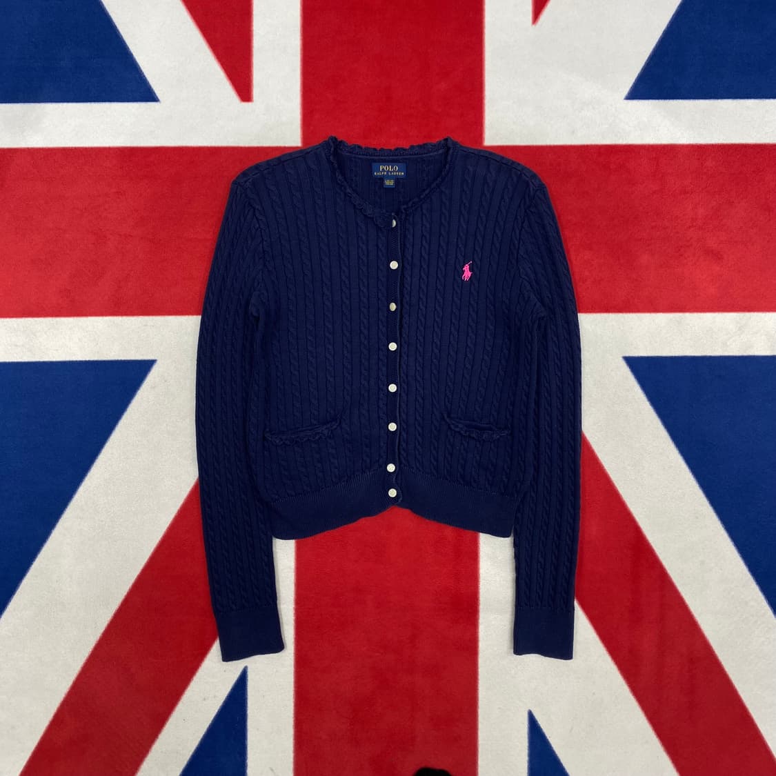 폴로 딱붙핏 가디건 실측 44-55 상품이미지1