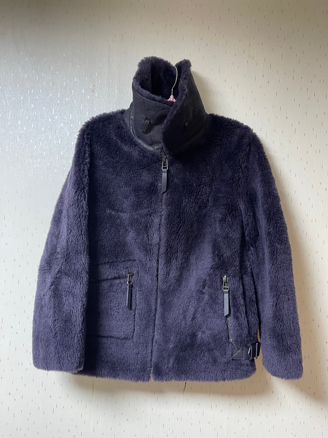 루나코어스 정품 천연 호주산 양모 자켓 보라색 상품이미지2