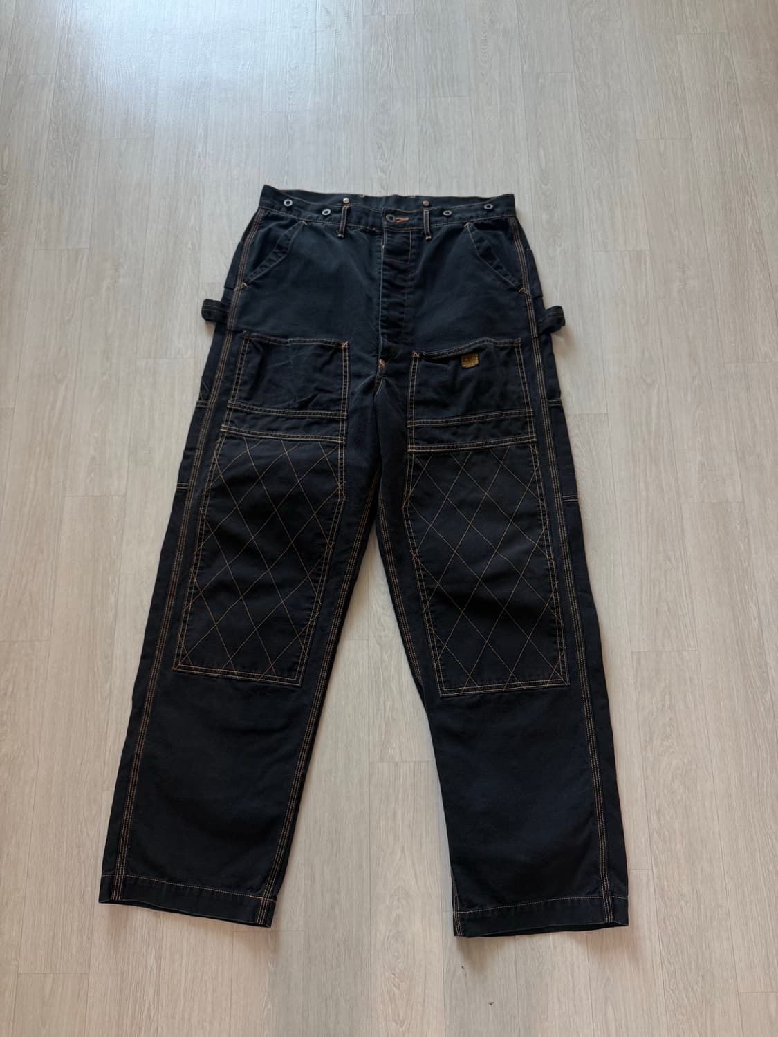 (3사이즈) 캐피탈 럼버팬츠 블랙 상품이미지1