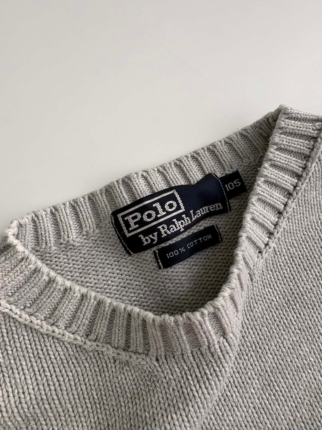 [105] 폴로 랄프로렌 그레이 코튼 크루넥 니트 스웨터 상품이미지3