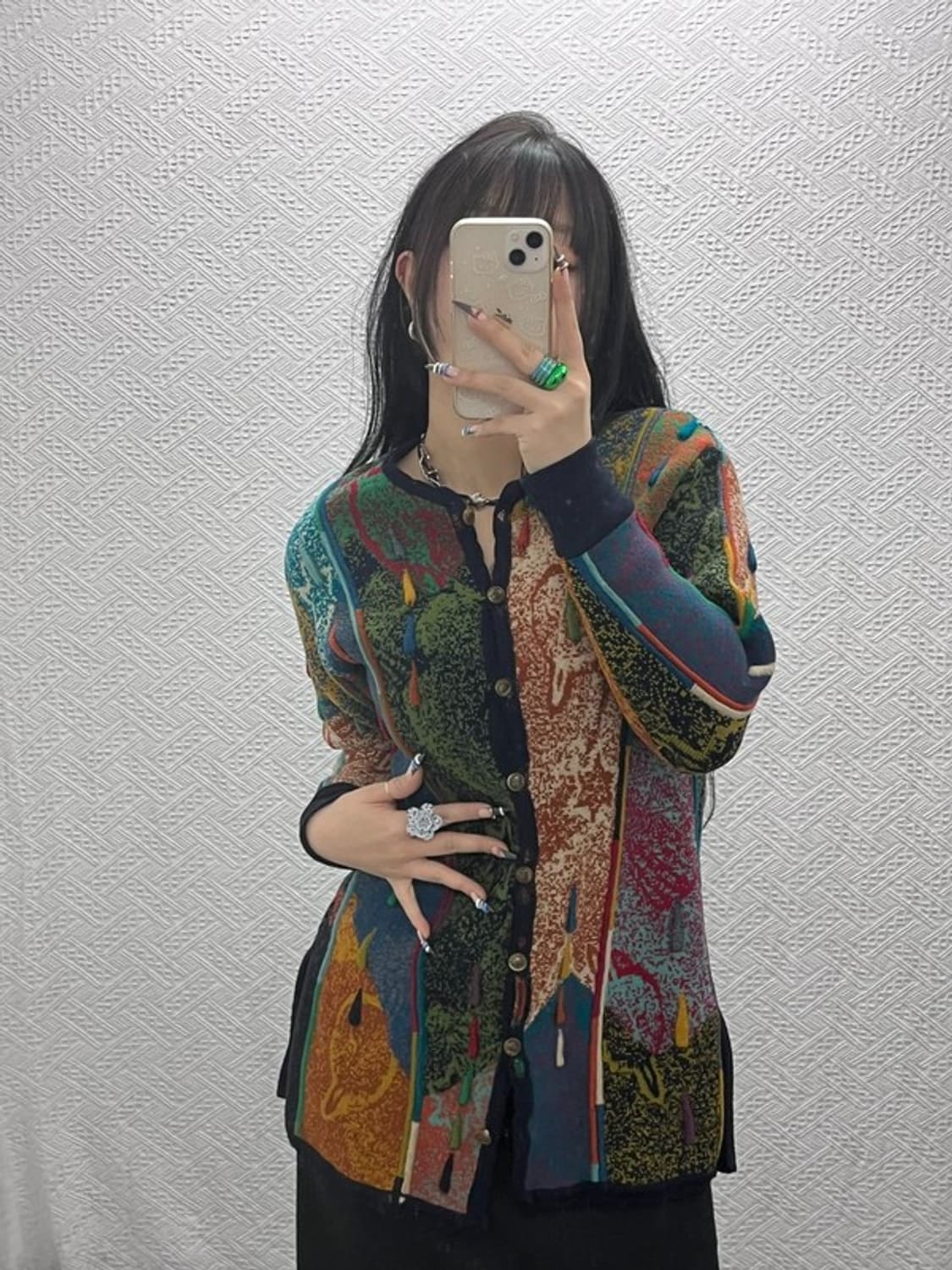 게오쿠 키치 유니크 보헤미안 히피 메리노울 가디건 M C07933 상품이미지1