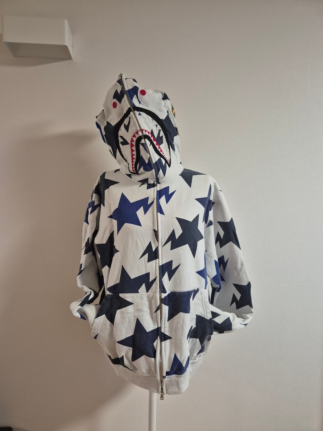 A BATHING APE (BAPE) 스타 카모 샤크 후드 집업 ⭐ 상품이미지1