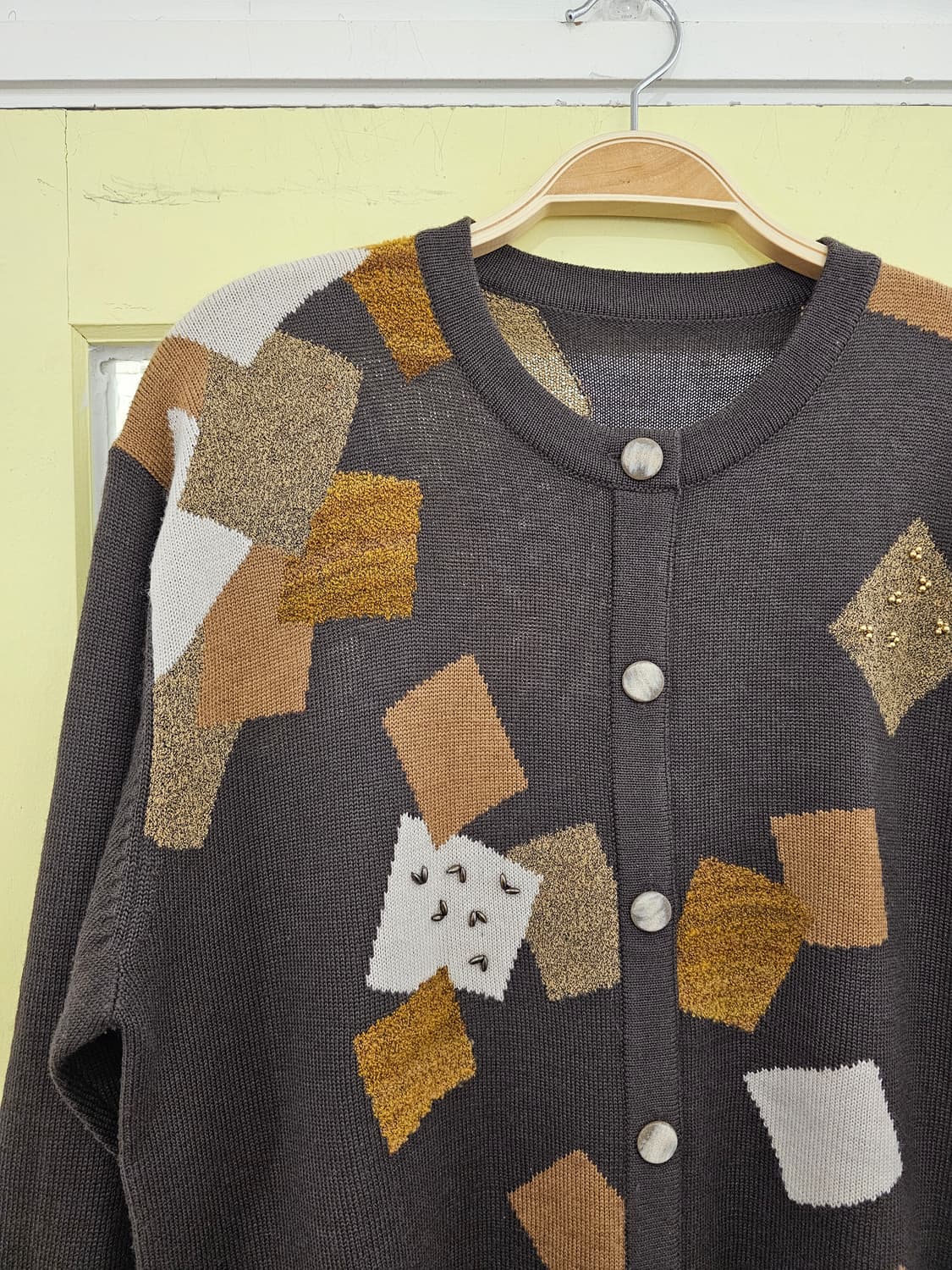 Japan 초코브라운 페이크가디건 울니트 상품이미지4