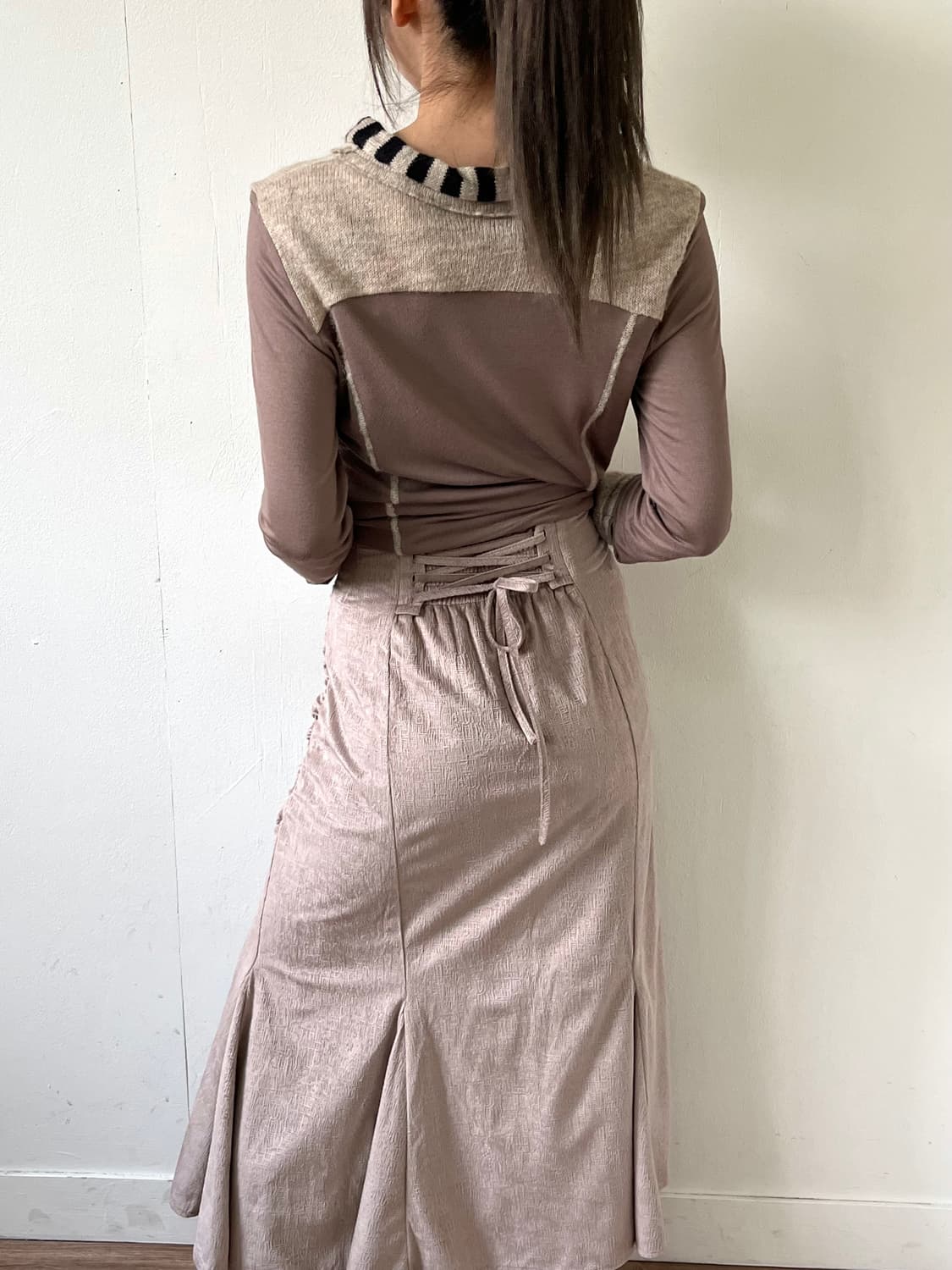 Meiru 셔링 코르셋 롱 스커트 상품이미지7