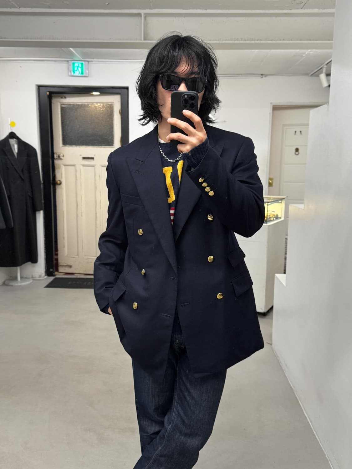 Avon house 네이비 금장 블레이저 상품이미지1