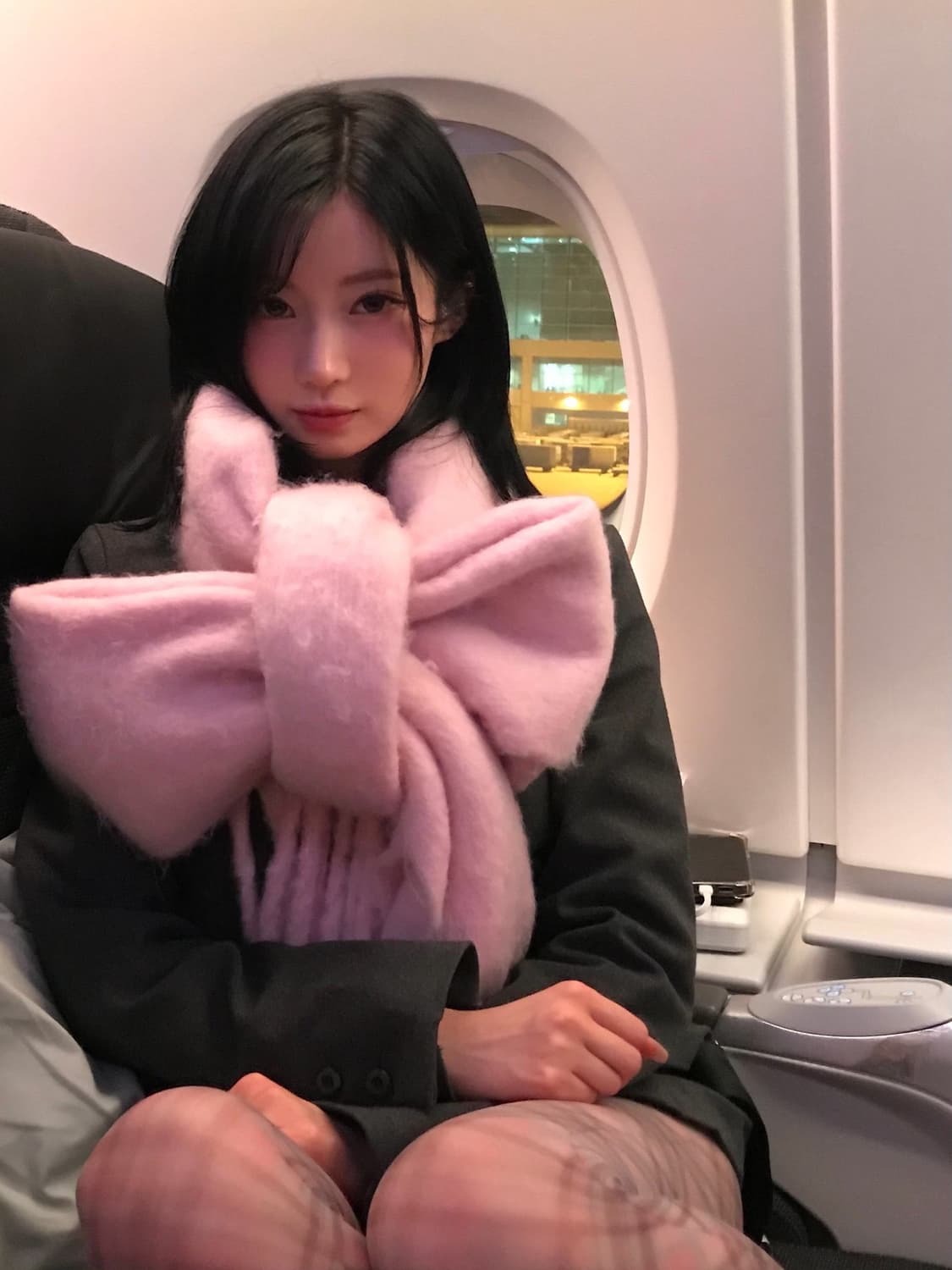 치스치스 핑크 머플러 목도리 (베이비몬스터 아사 착용) 상품이미지1