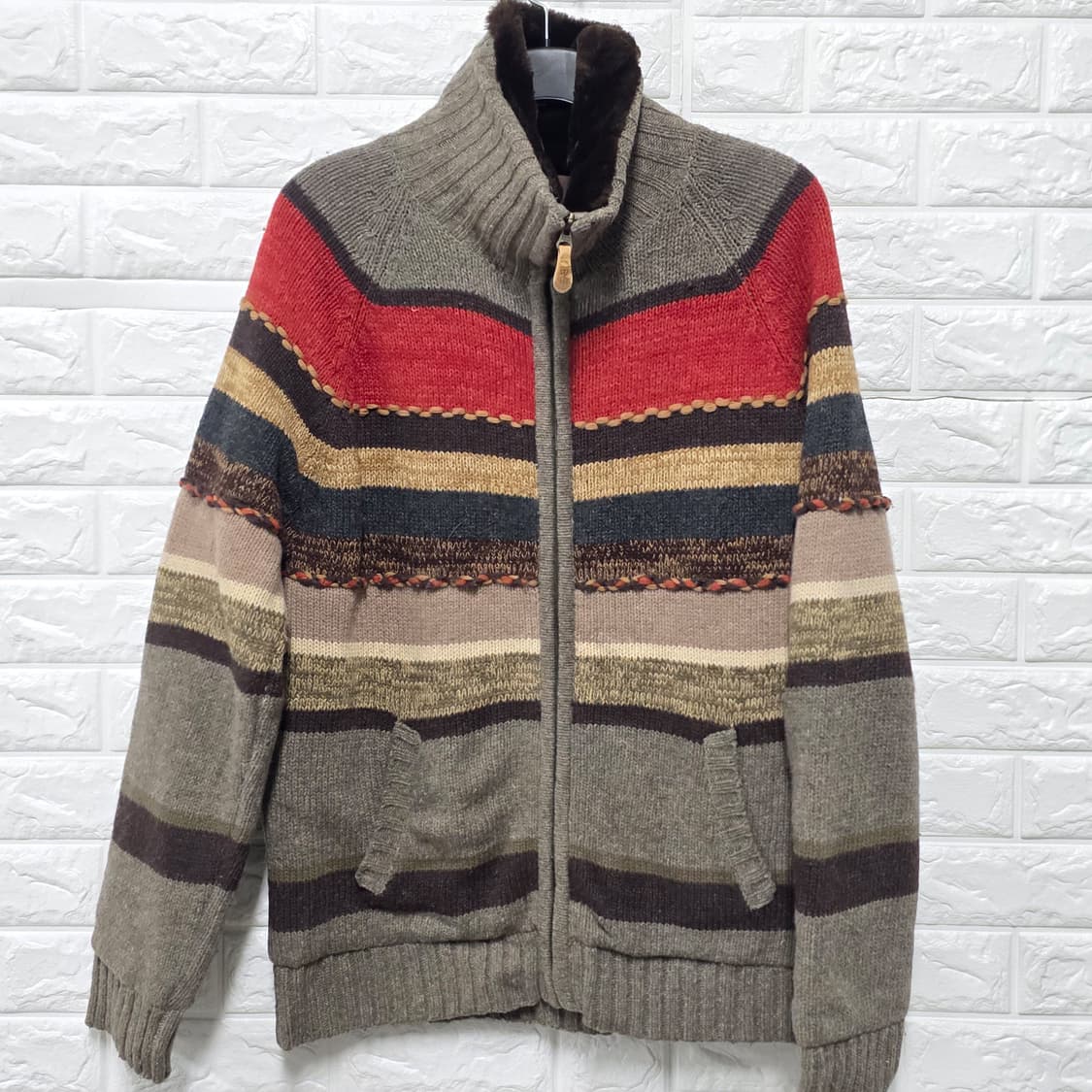 택포) 써스데이 아일랜드 니트 집업 상품이미지1