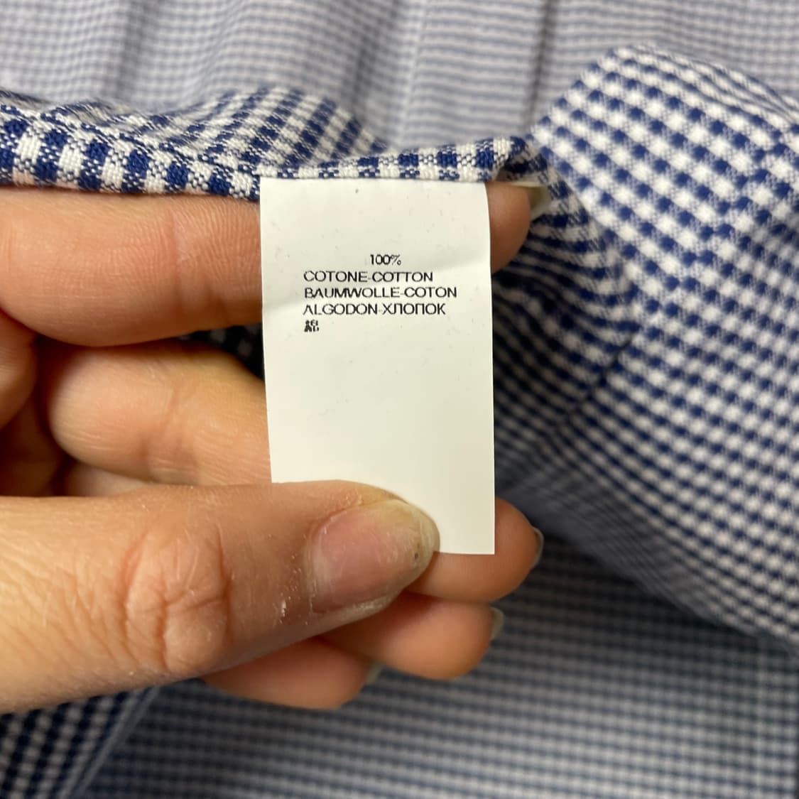 하이드로겐 블루 체크 스컬 패턴 긴팔 셔츠 S 상품이미지6