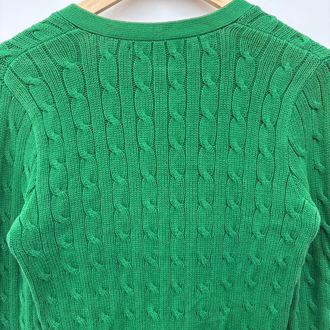 랄프로렌 스포츠 꽈배기 니트 가디건 그린 여M 상품이미지7