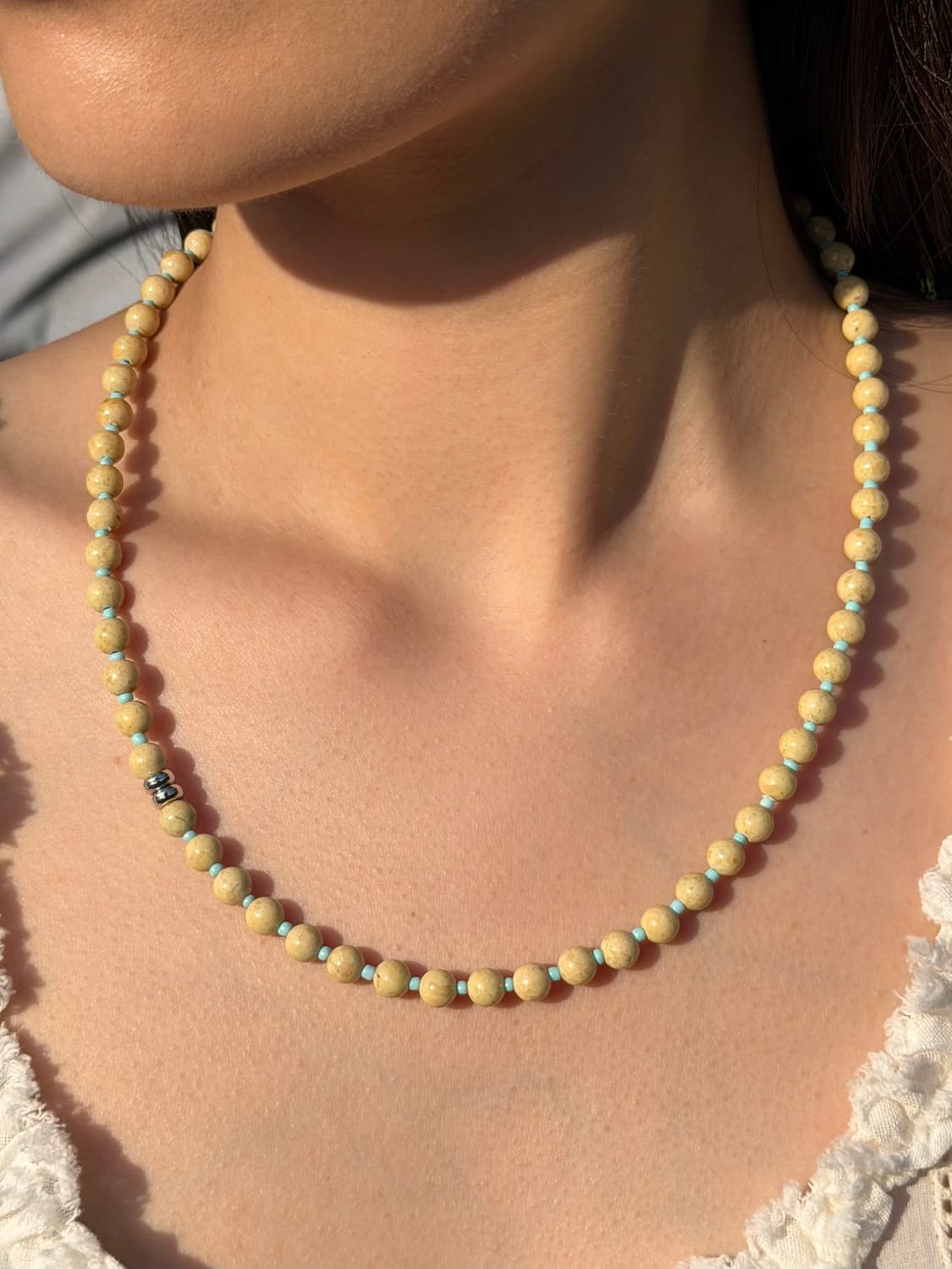 Summer Beaded Necklace - Sand Blue 상품이미지3