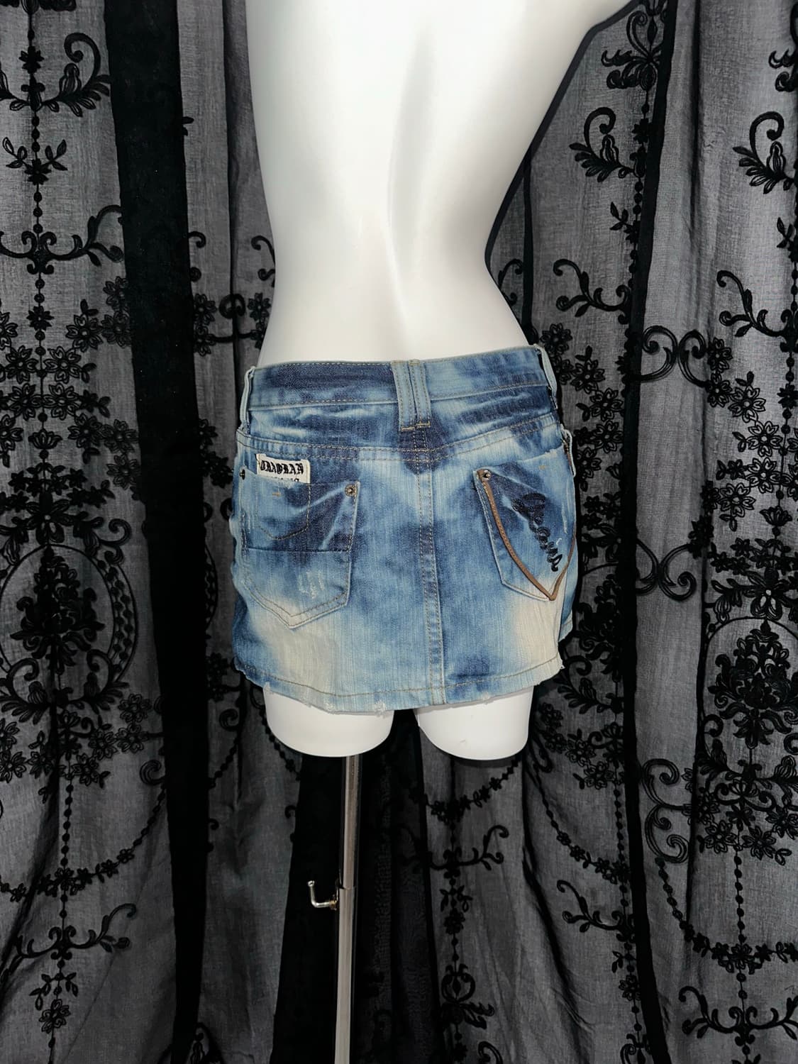 vintage wash denim mini skirt 상품이미지4