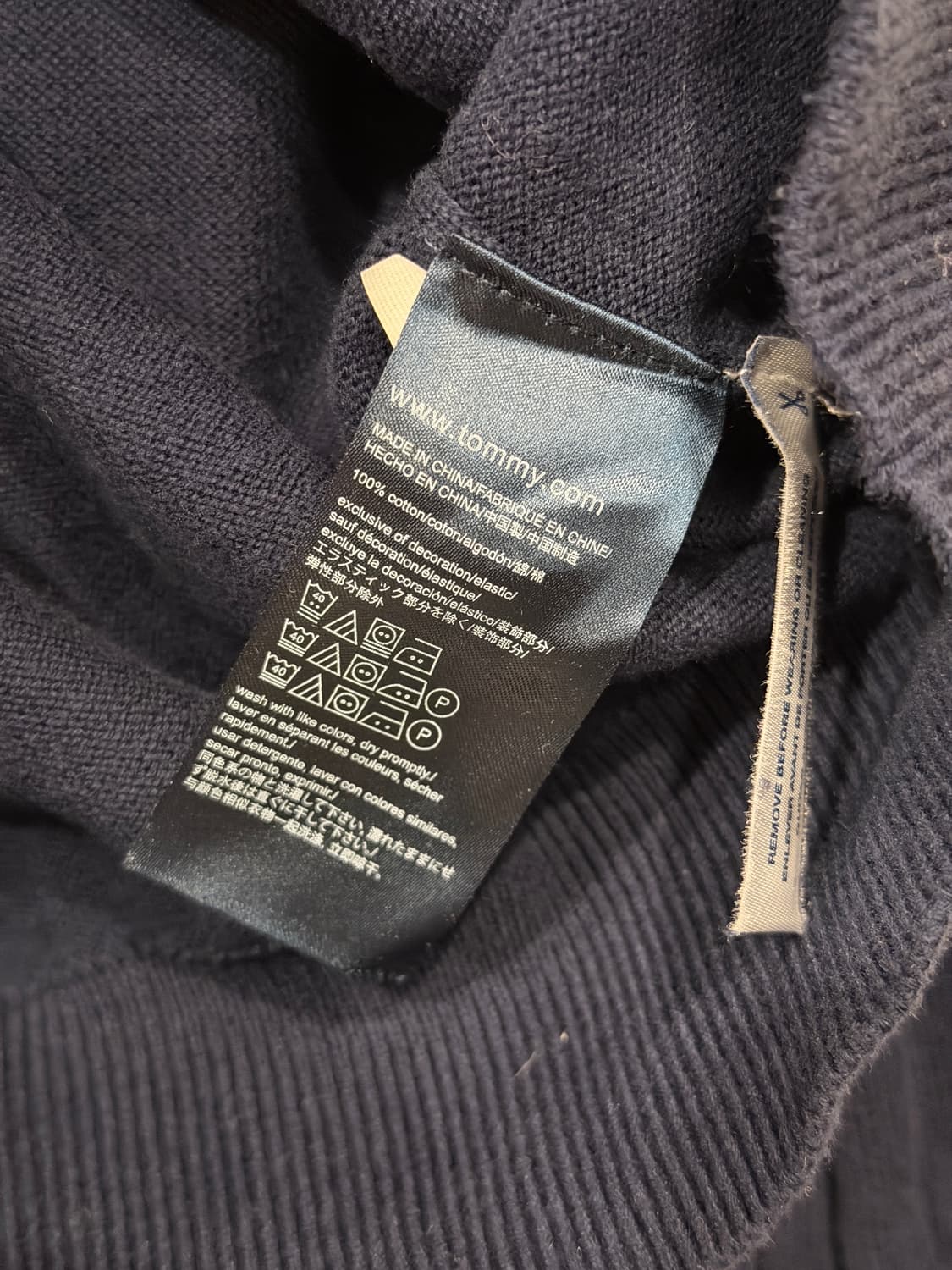 타미힐피거 브이넥 니트 S 네이비 상품이미지4