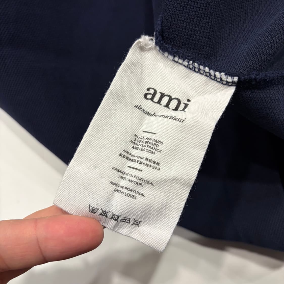 [L] AMI 아미 하트 로고 네이비 반팔 폴로티 C298 상품이미지7