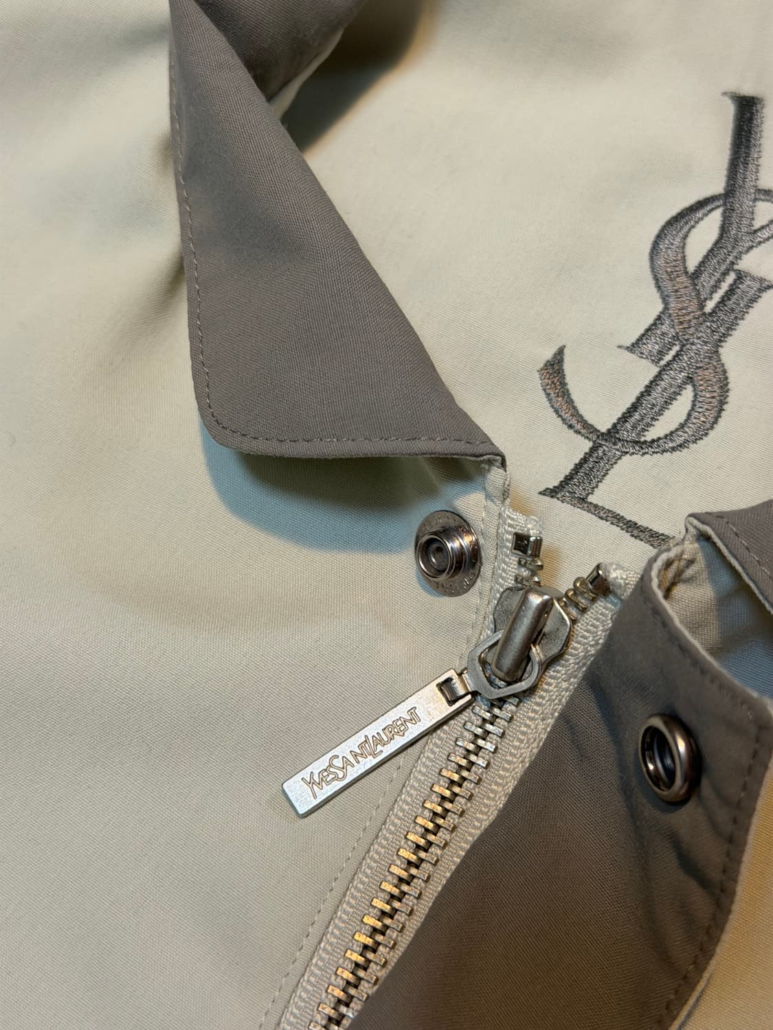 90s YSL 입생로랑 빈티지 블루종 자켓 베이지 상품이미지3