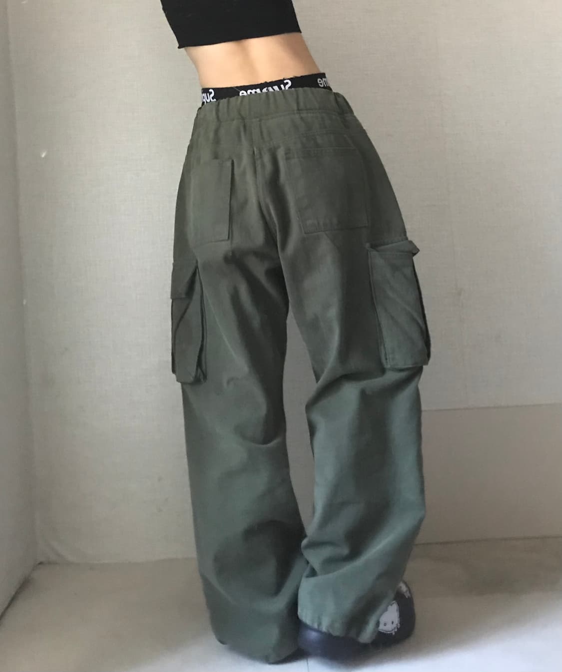 와이드핏 카키 카고팬츠 상품이미지3