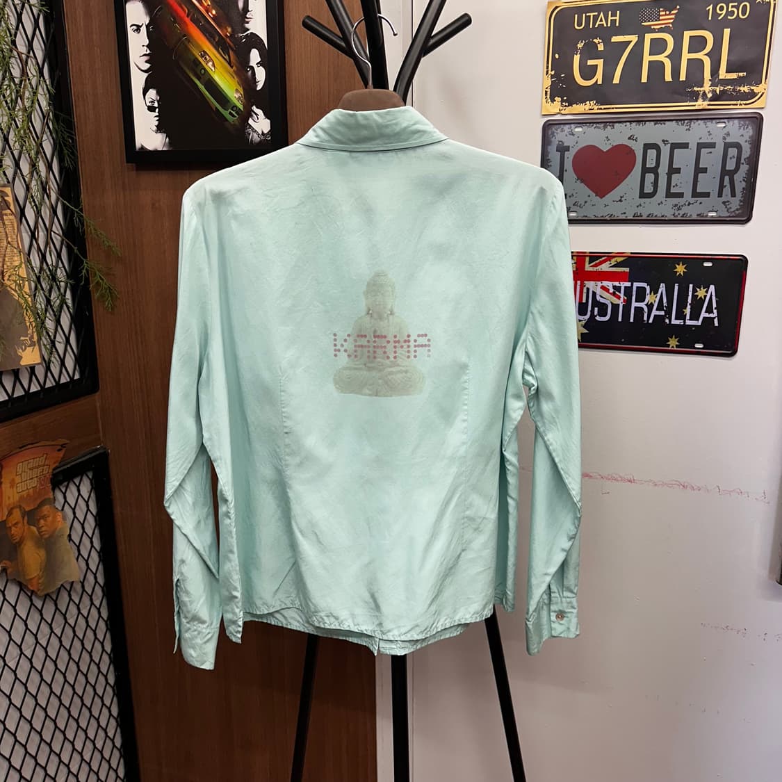 Mint Karma Print Silk Shirt 상품이미지2