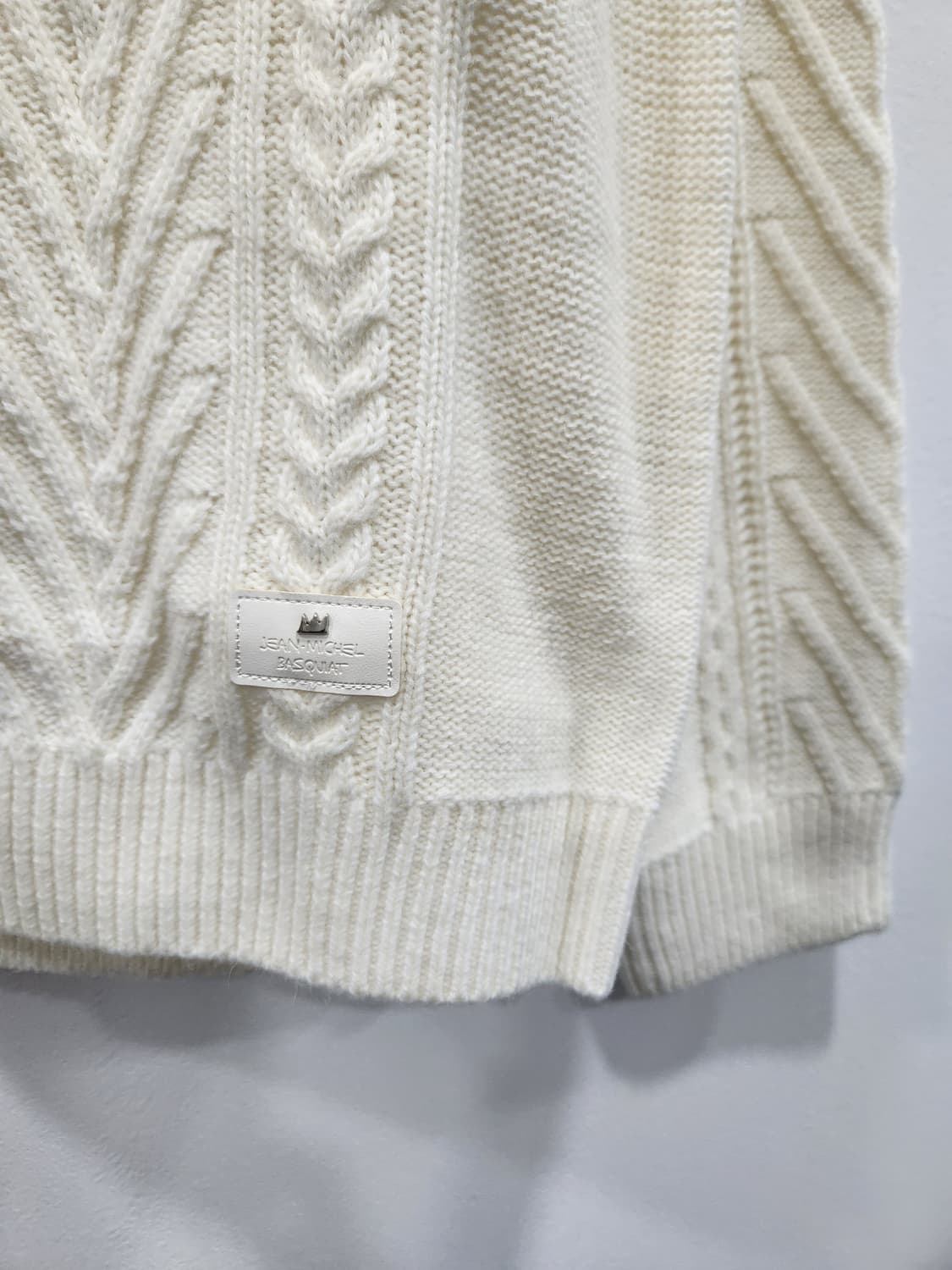 장 미셸 바스키아 크림색 케이블 니트 스웨터 남성 105사이즈 상품이미지3