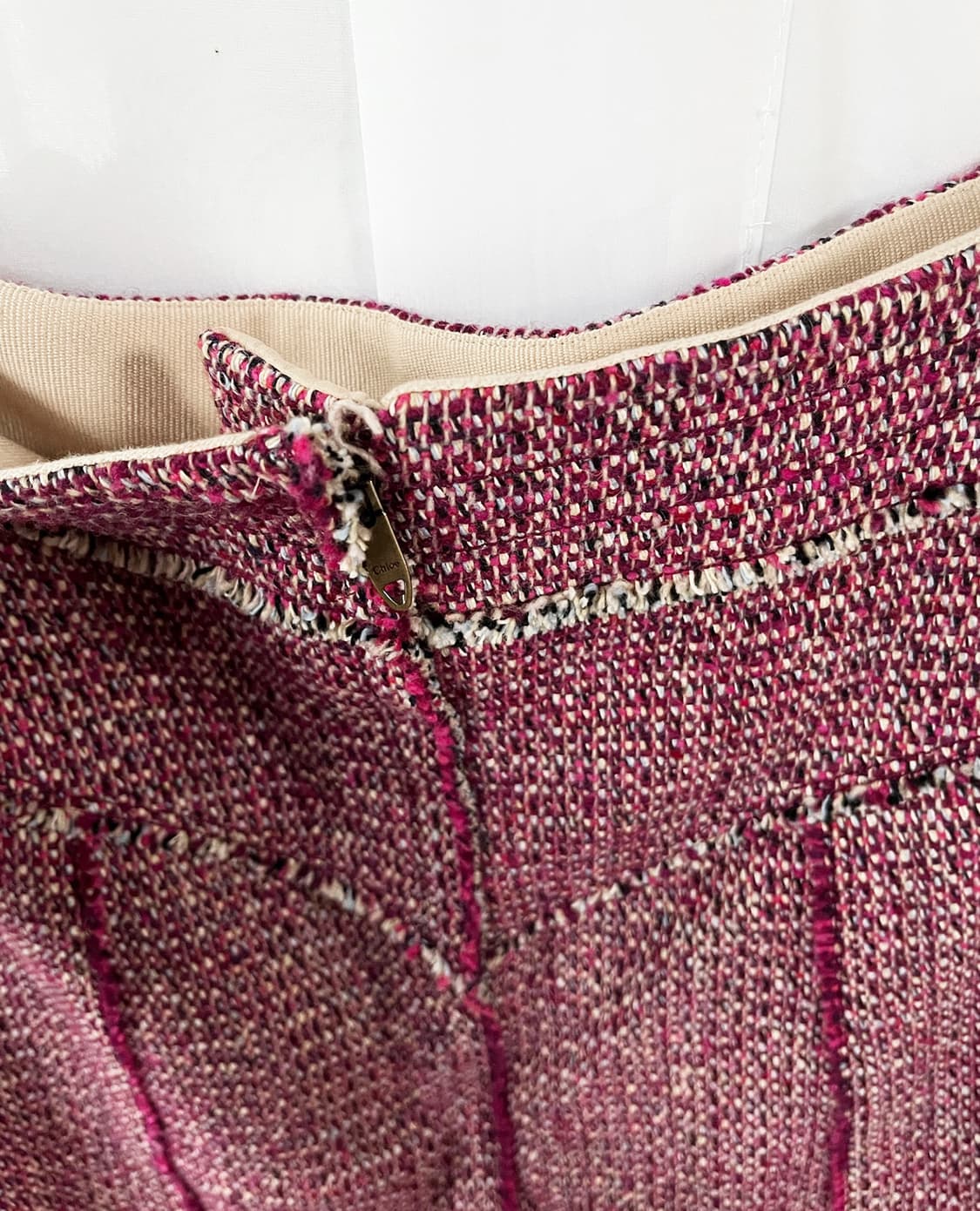 CHLOE pink tweed midi skirt 상품이미지9