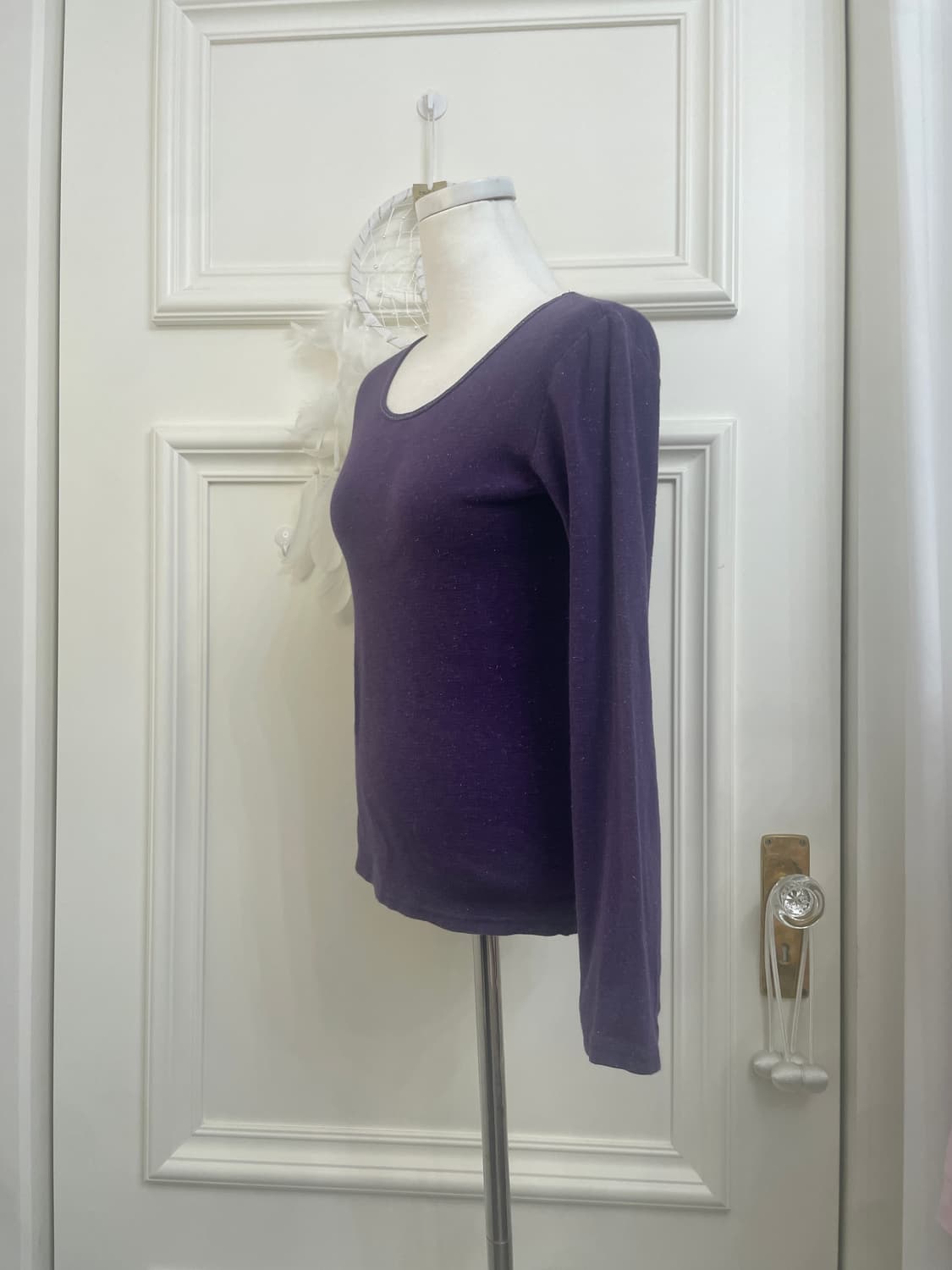 pink shirring cotton 2-way zip-up&purple 상품이미지8