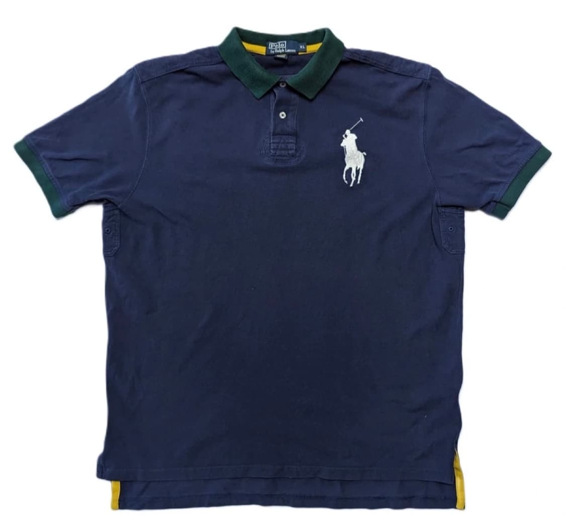 정품 폴로랄프로렌 빅포니 네이비 카라 반팔티 XL 상품이미지1