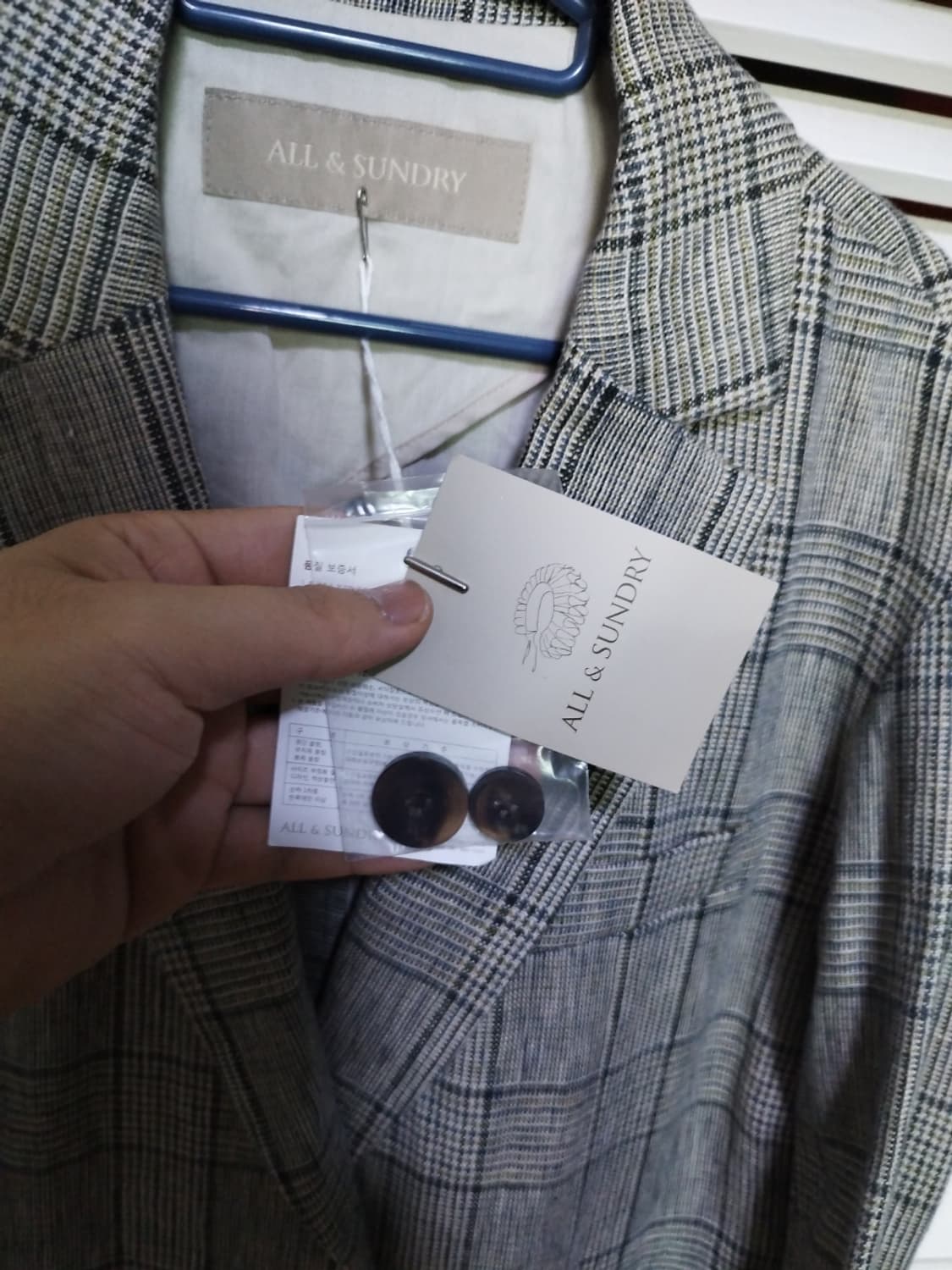 새거 42 올앤선데이 체크 블레이져 상품이미지2