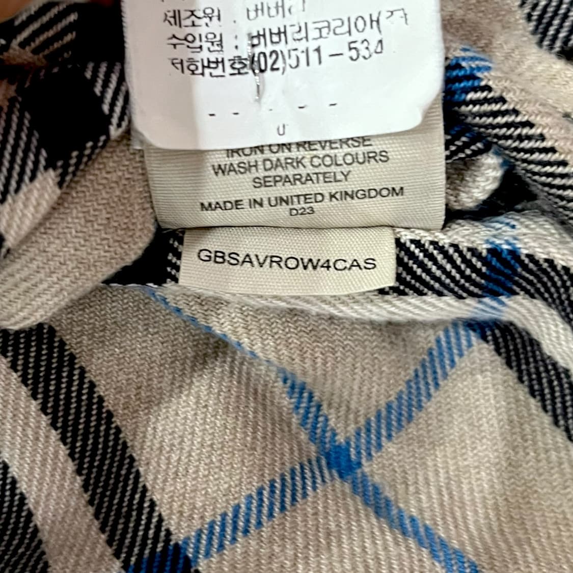 00s 버버리 플란넬 체크 셔츠 (XL) 상품이미지7